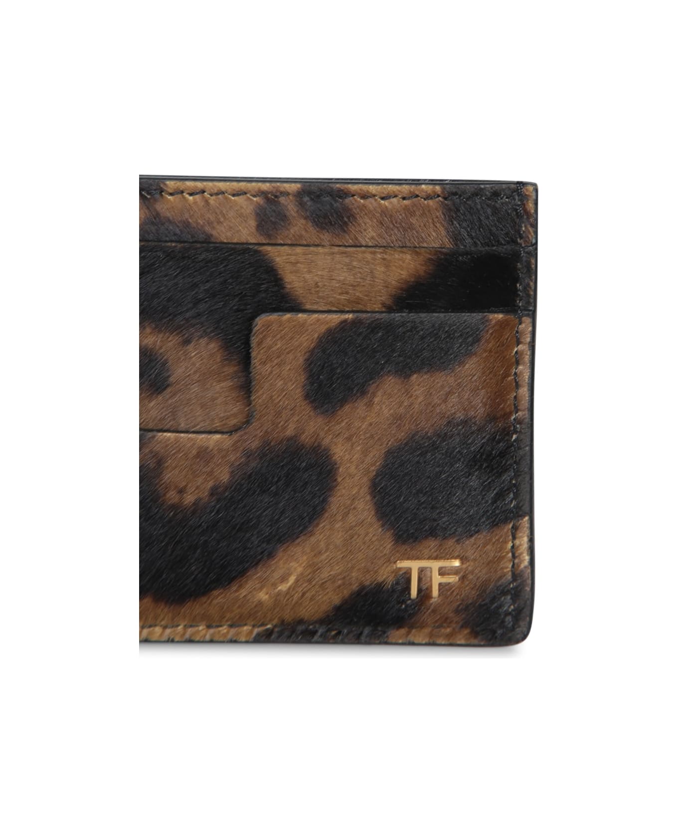 Tom Ford Leo Calf Card Holder - Brown