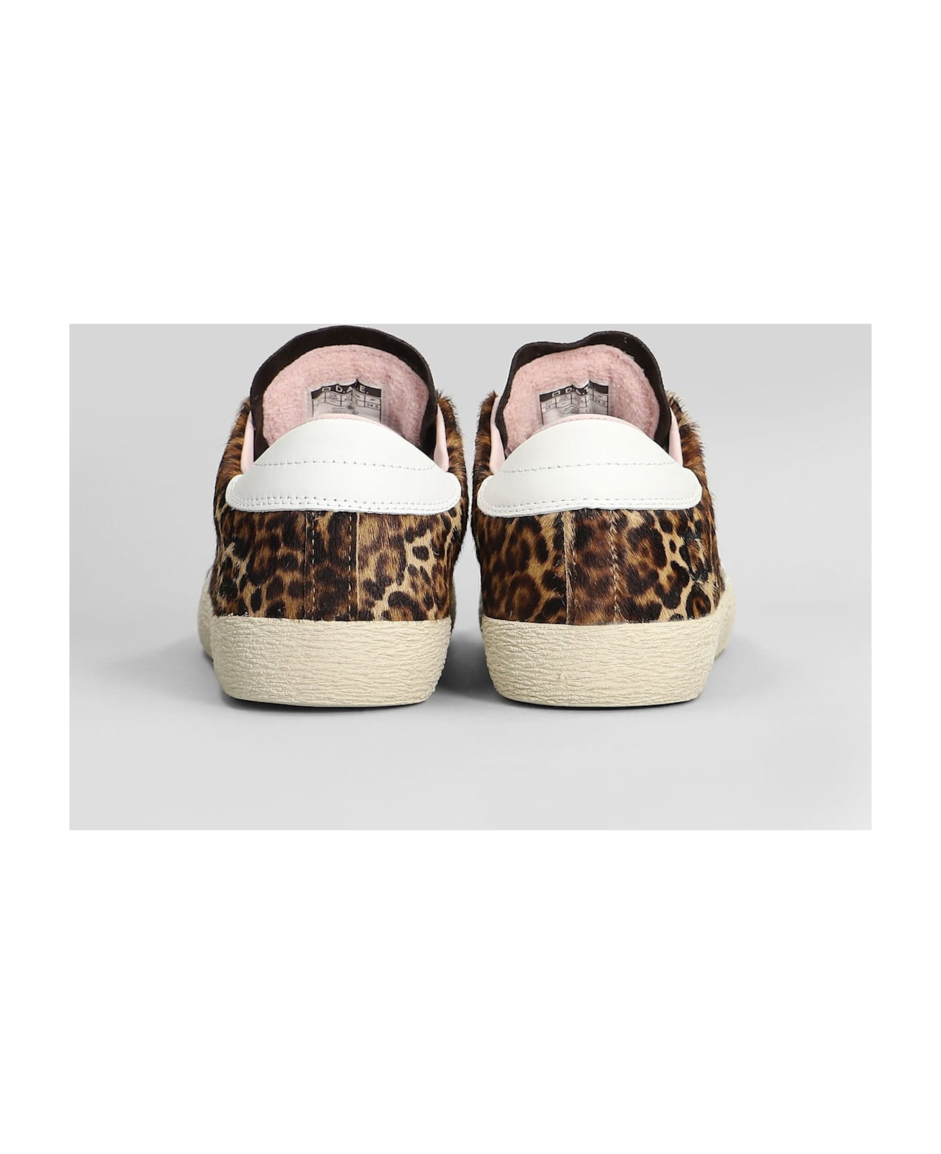 D.A.T.E. Hill Low Leopard Sneakers In Animalier Suede And Fabric - Animalier