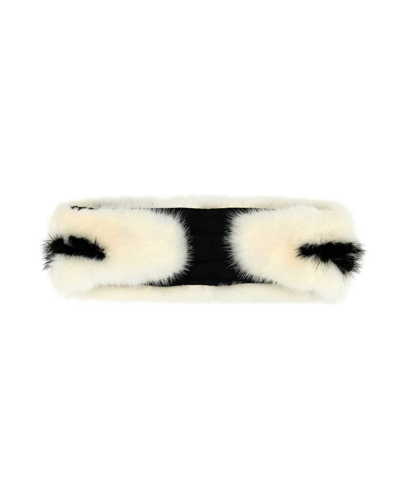 Prada Ivory Fur Hairband - NEROBIANCO