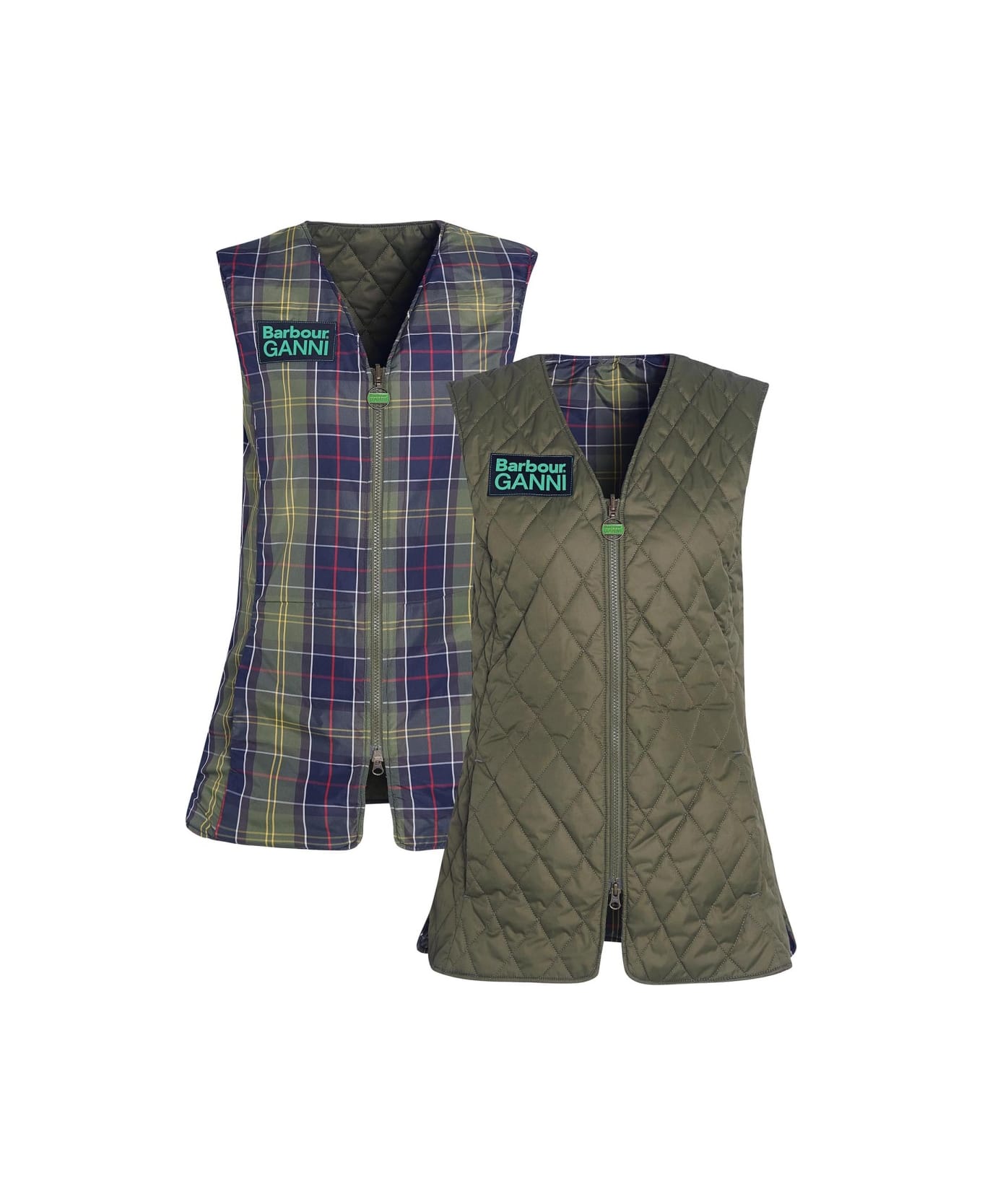 Barbour "betty" Reversible Vest - MILITARY GREEN