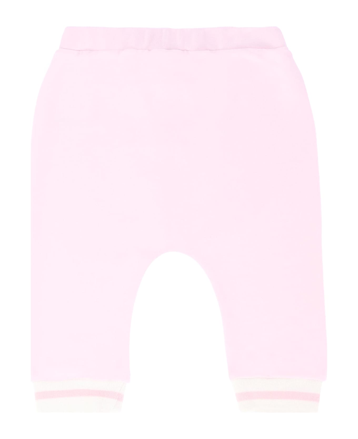Fendi Pink Trousers For Baby Girl With Logo - Pink