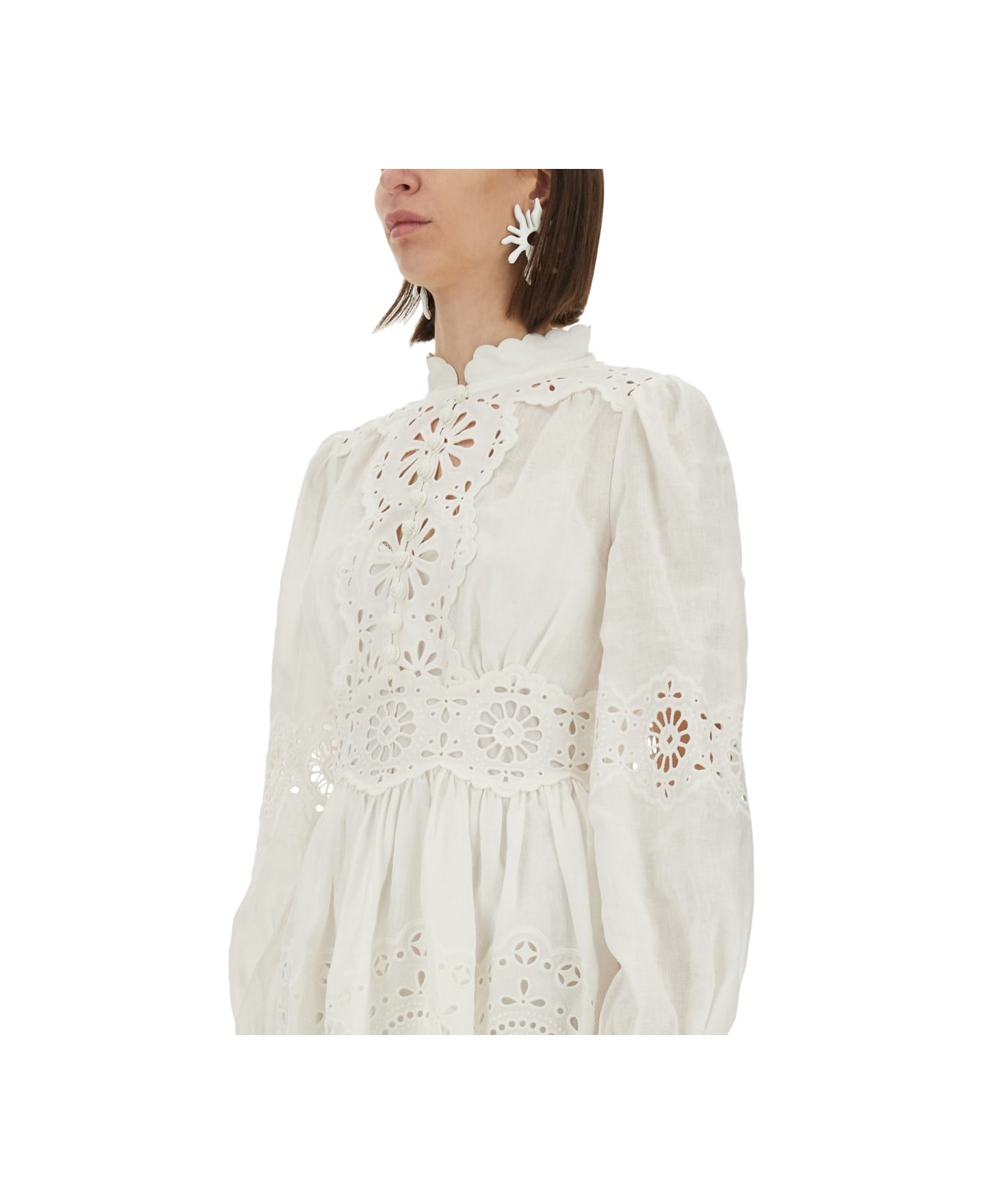 ジマーマン/Acacia Broderie mini Dress / レースミニドレス Acacia Broderie Mini Dress Ivory Online | Zimmermann