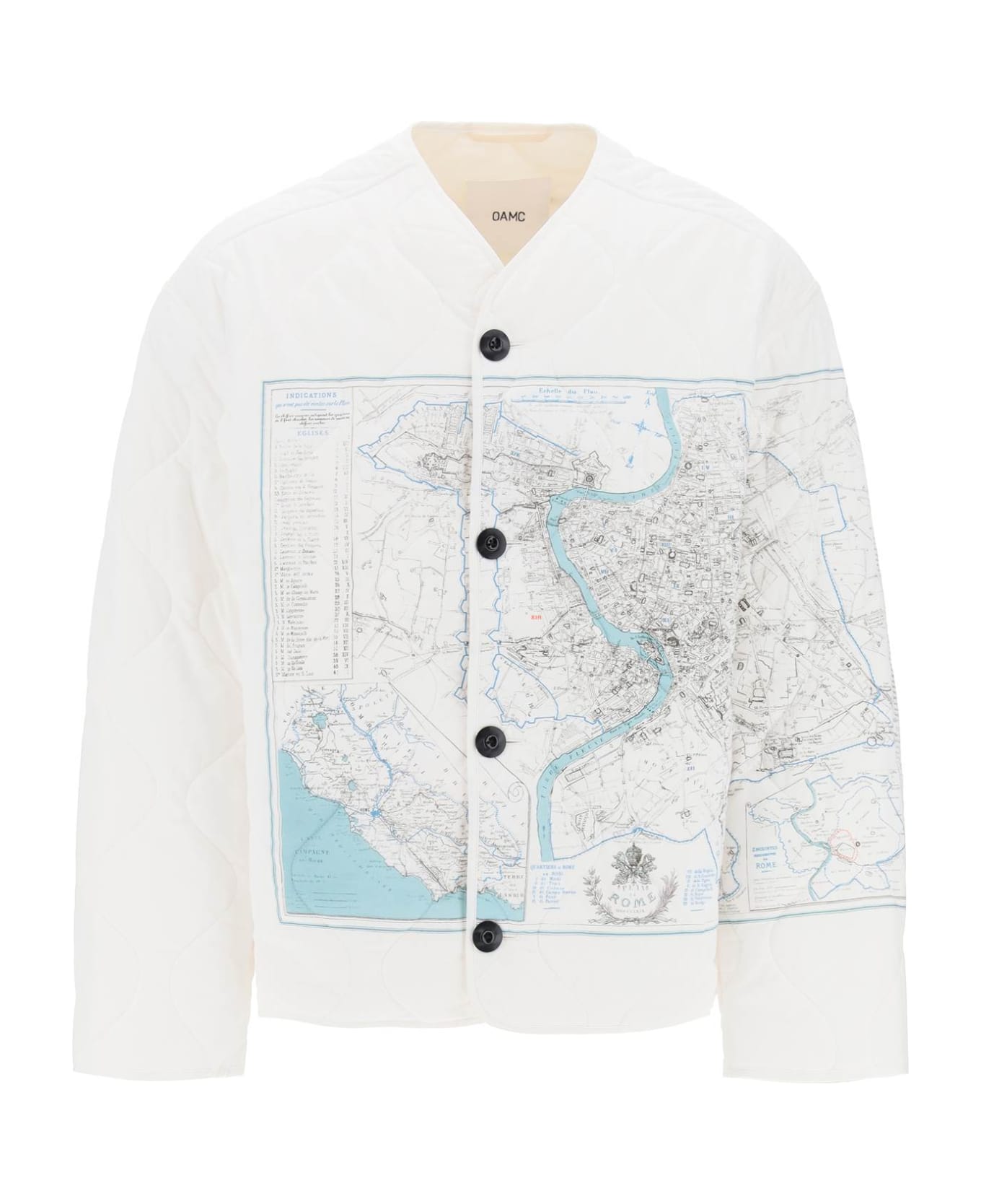 OAMC Combat Liner Printed Quilted Jacket - OFF WHITE (White)