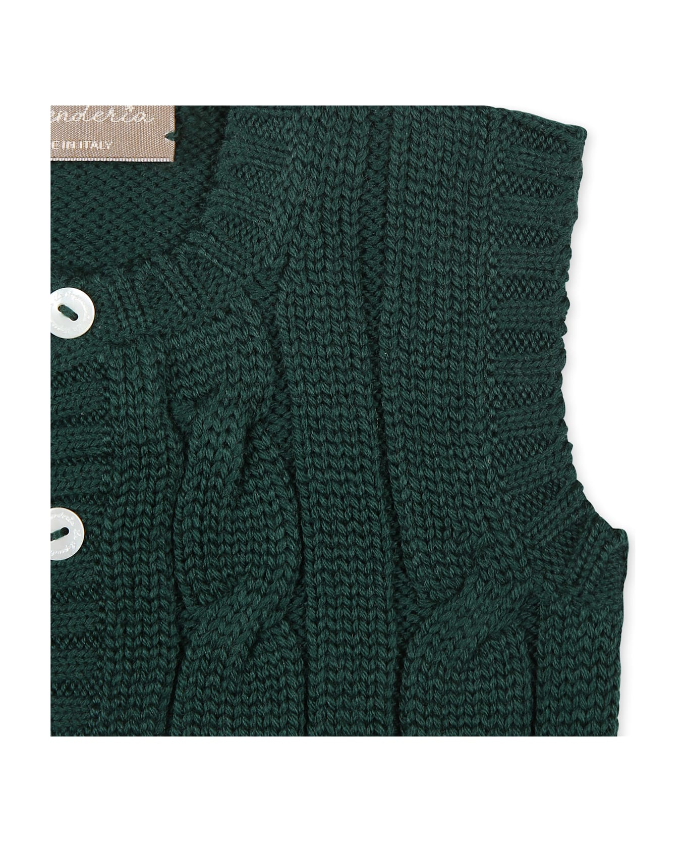 La stupenderia Green Knit Vest For Baby Boy - Green