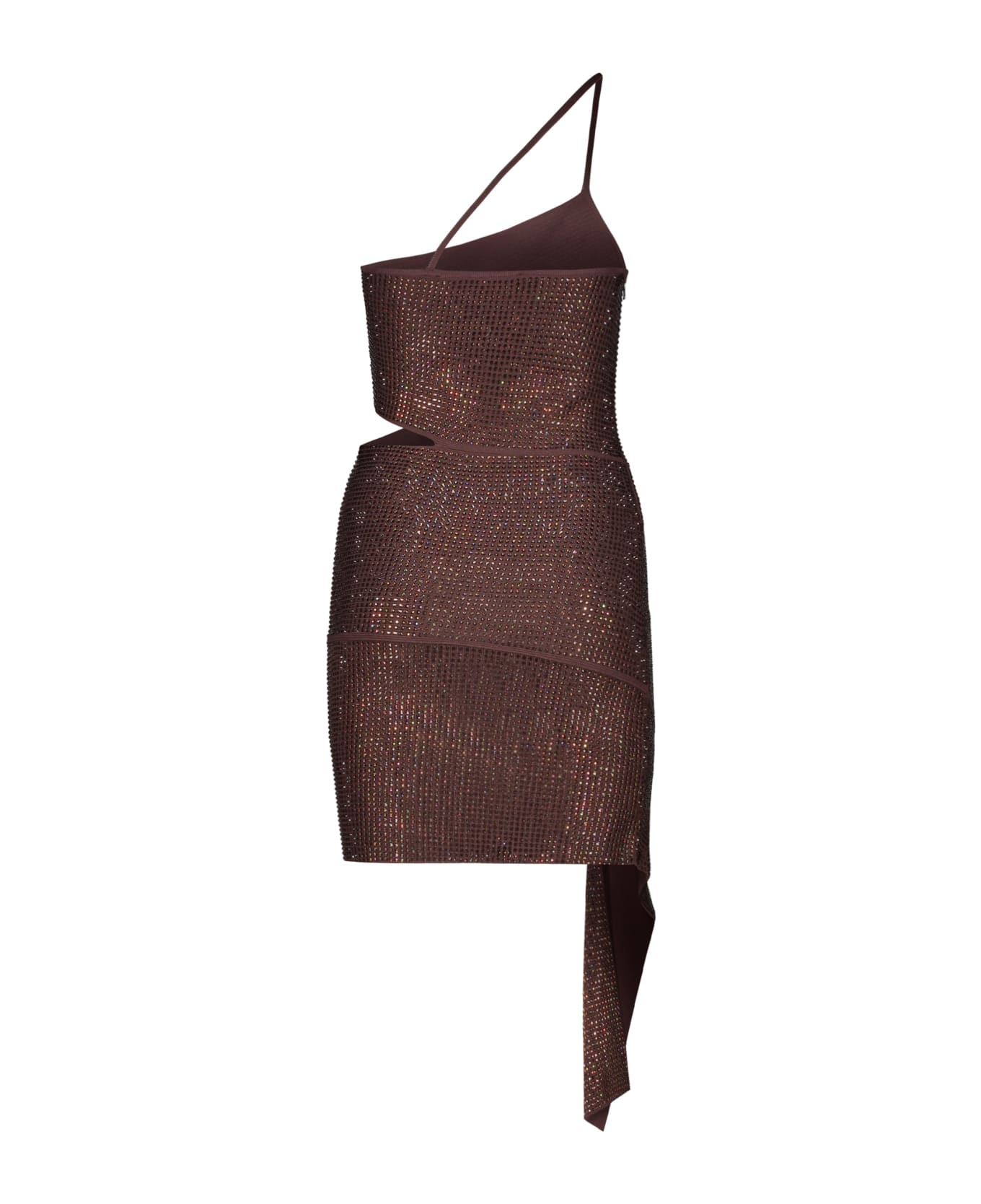 ANDREĀDAMO Embellished Mini Dress - brown