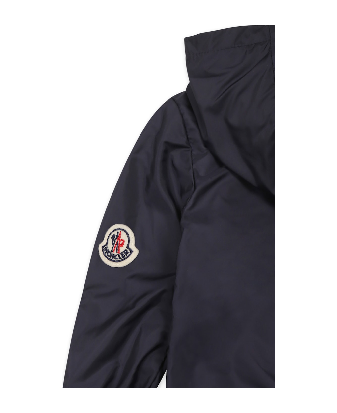 Moncler Blue Windbreaker Jacket For Baby Girl With Logo - Blue