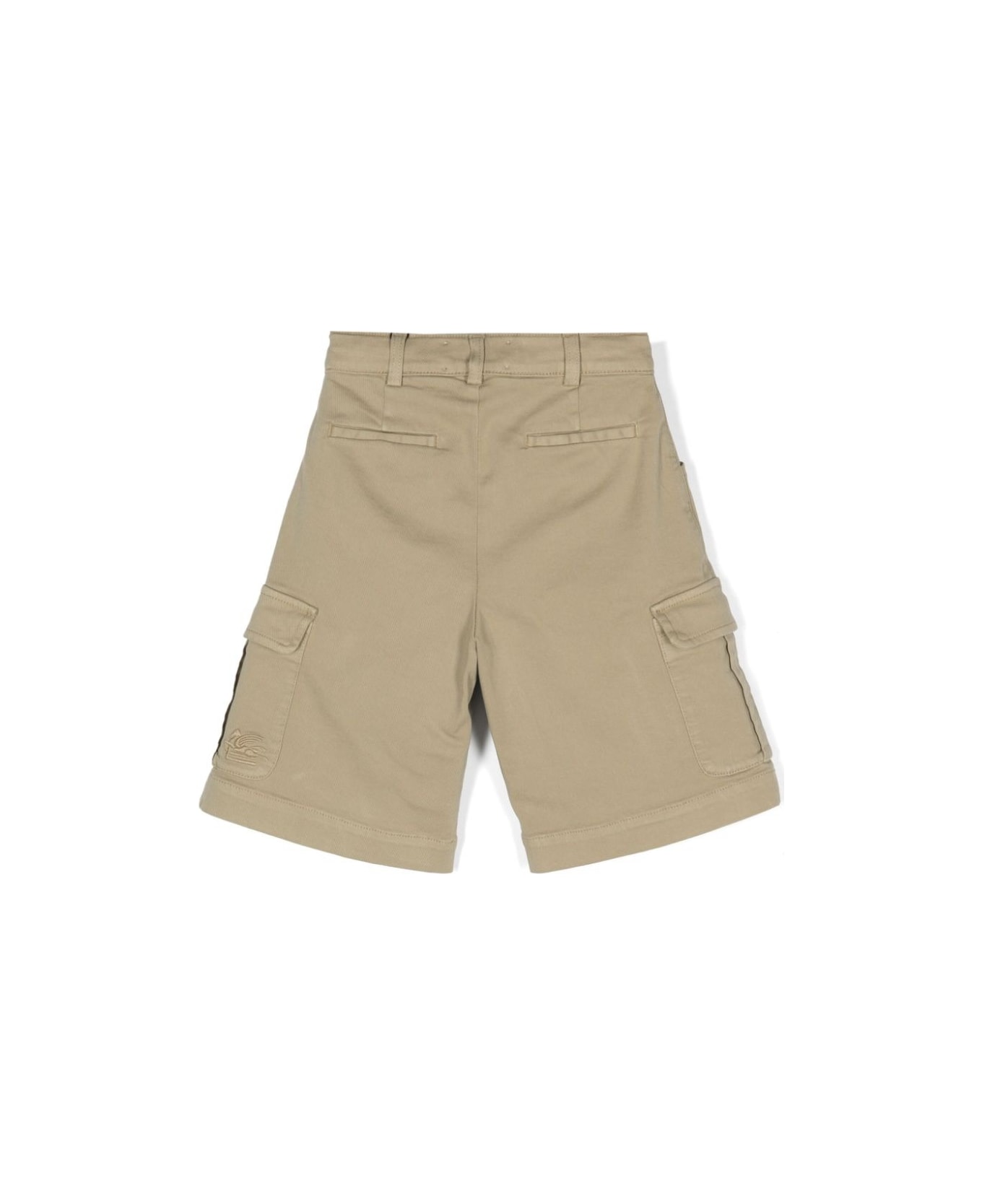 Etro Beige Cargo Shorts With Logo - Brown ボトムス