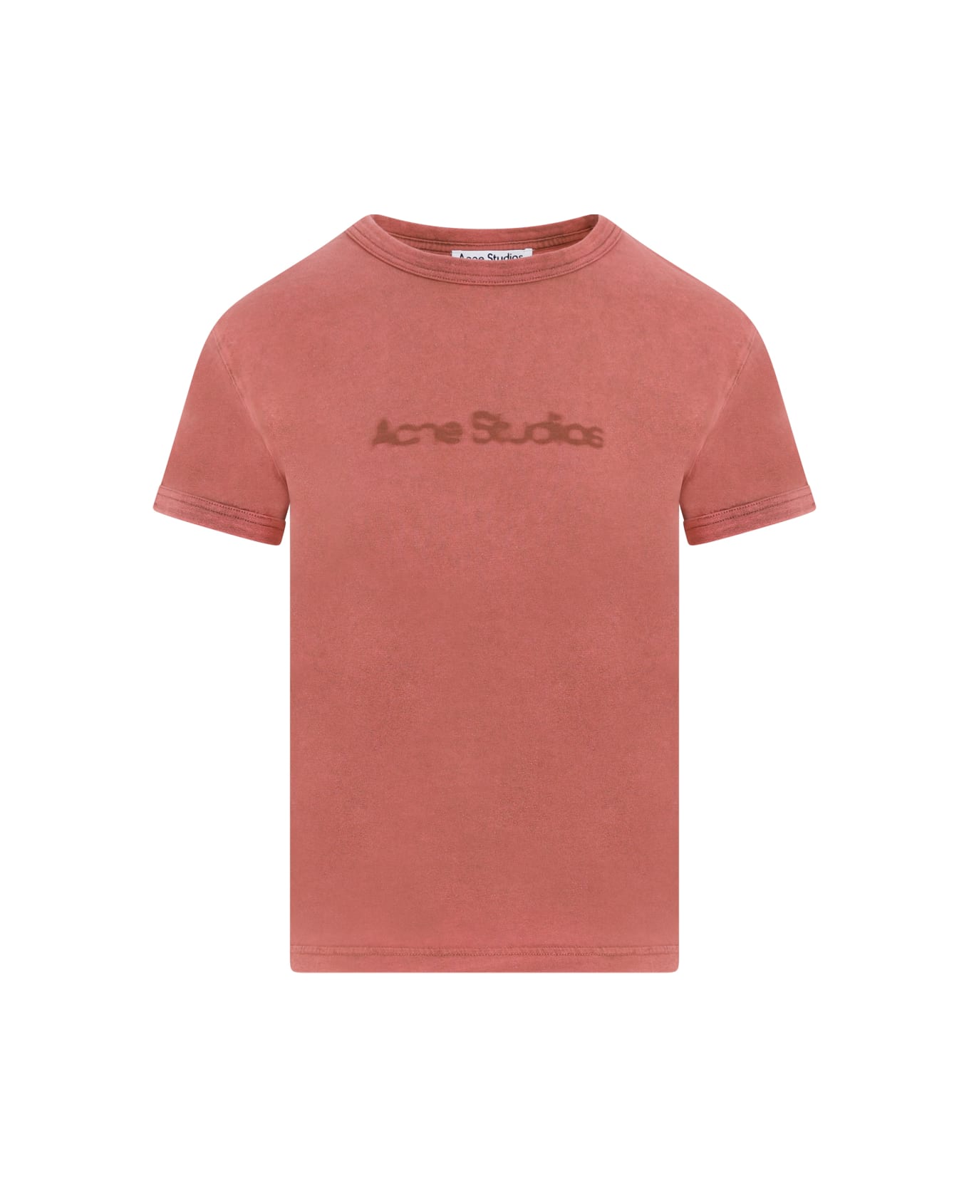 Acne Studios Logo Detailed Crewneck T-shirt - Ctb Rust Red