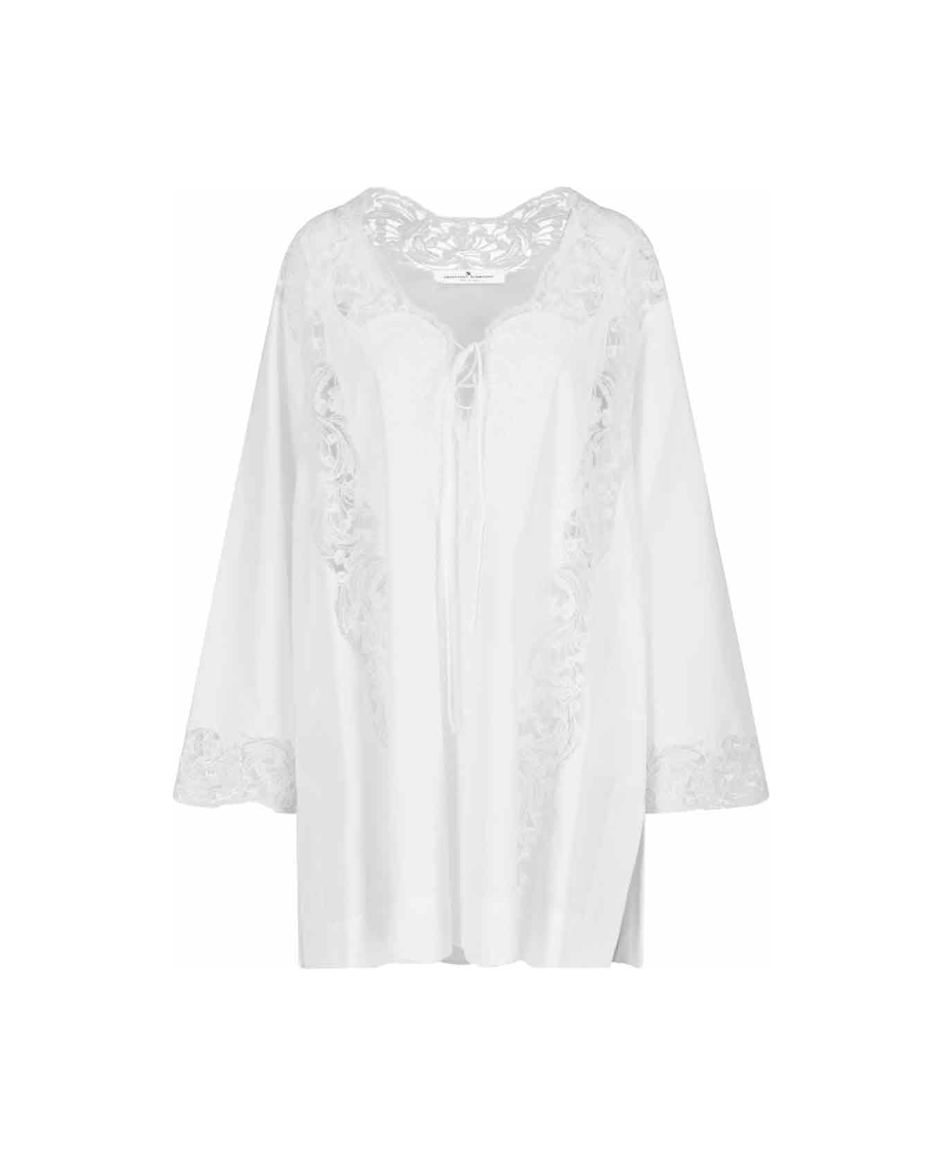 Ermanno Scervino Kaftan Mini Dress - White