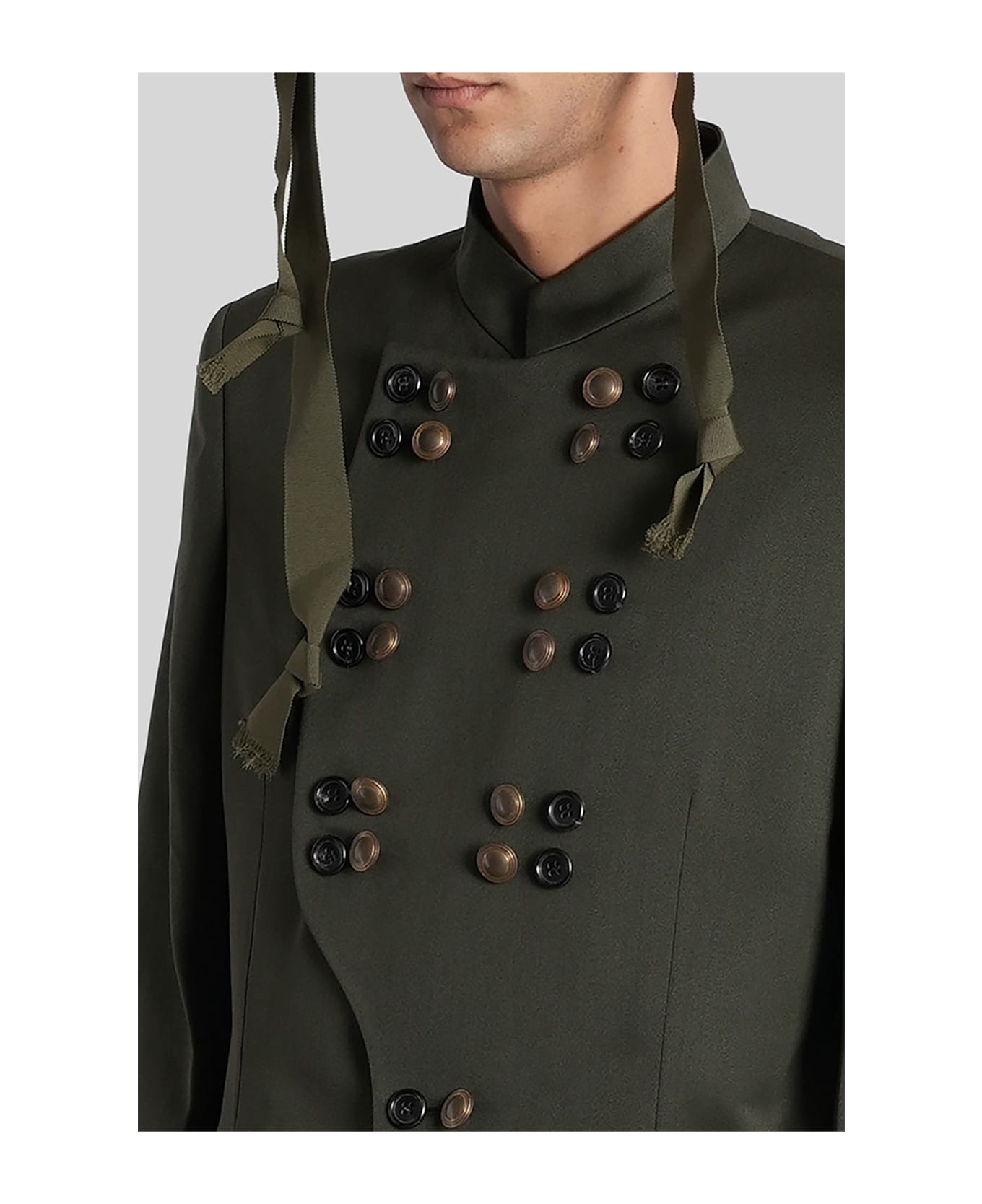 Comme Des Garçons Homme Plus Blazer In Green Wool - green