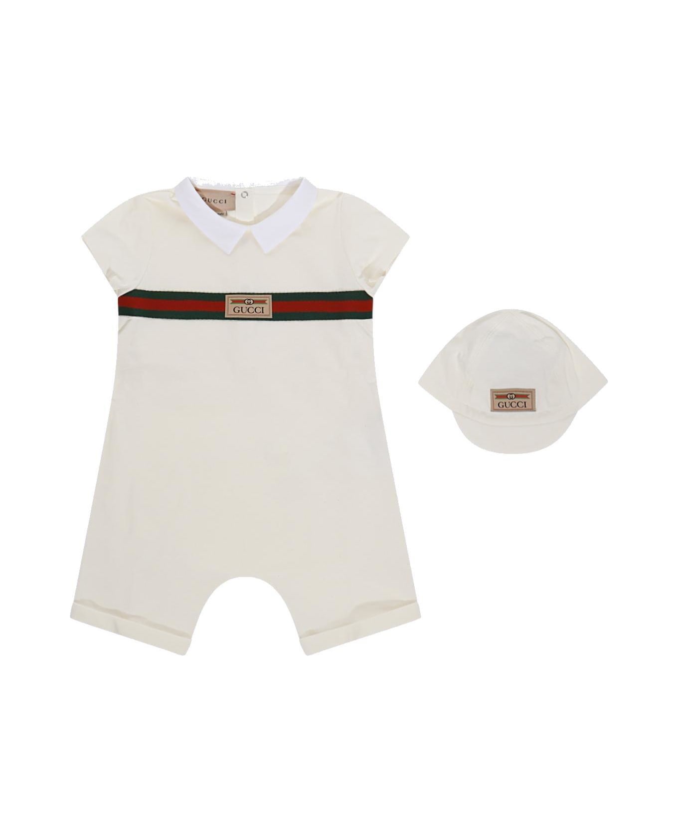 Gucci Stretched Web-stripe Tracksuit - White ボディスーツ＆セットアップ