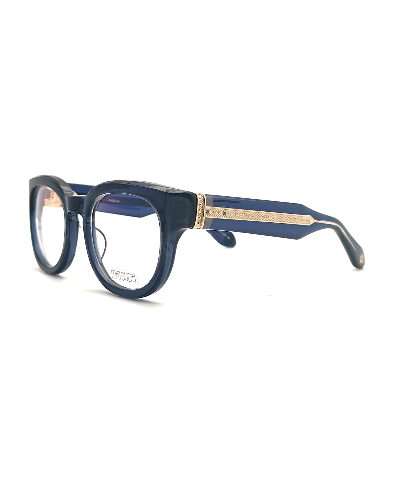 Matsuda M1038 - Dark Navy Crystal / Gold Rx Glasses - Blue Navy