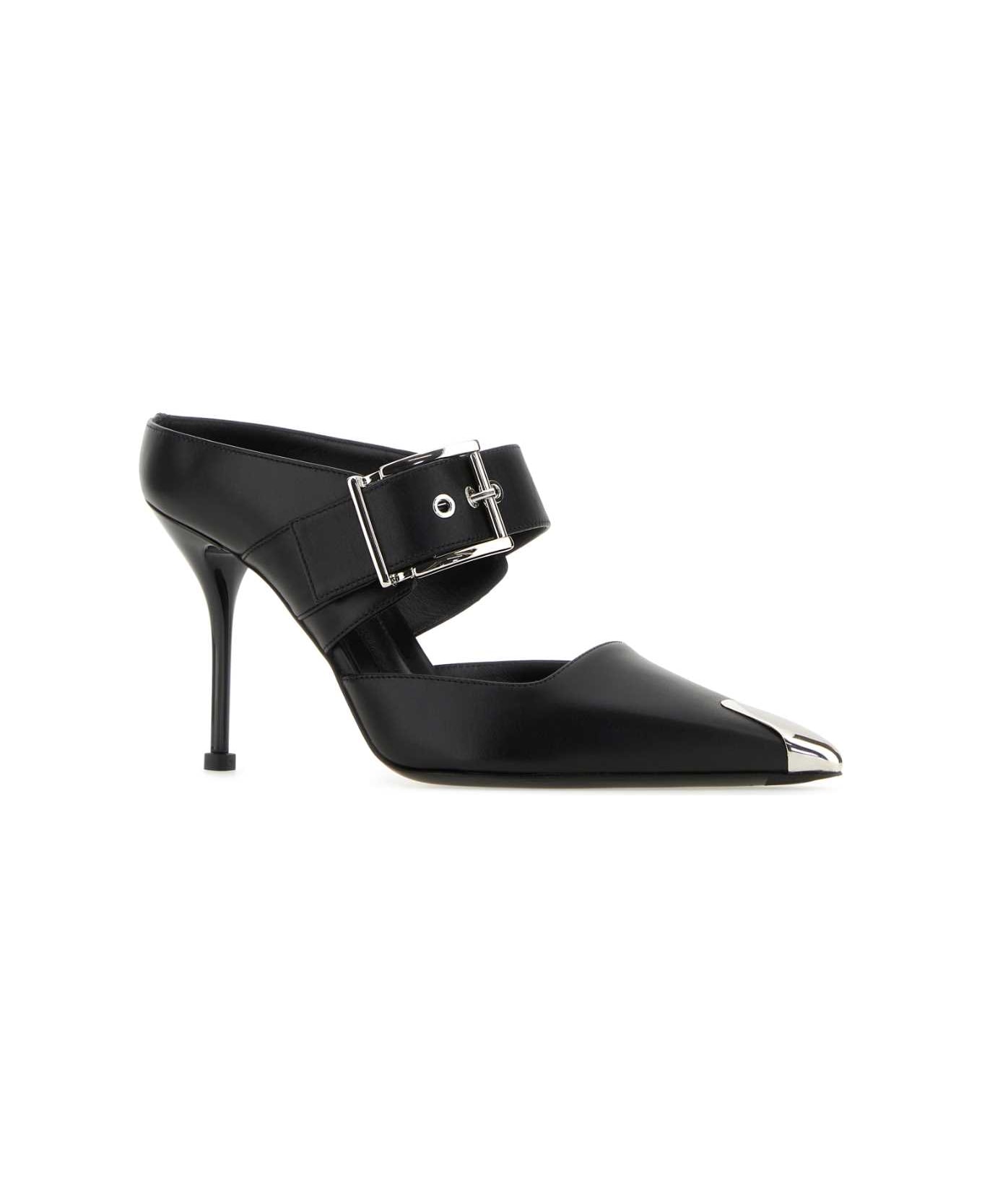Alexander McQueen Buckle Strapped Pointed-toe Pumps - BLACKSILVER サンダル