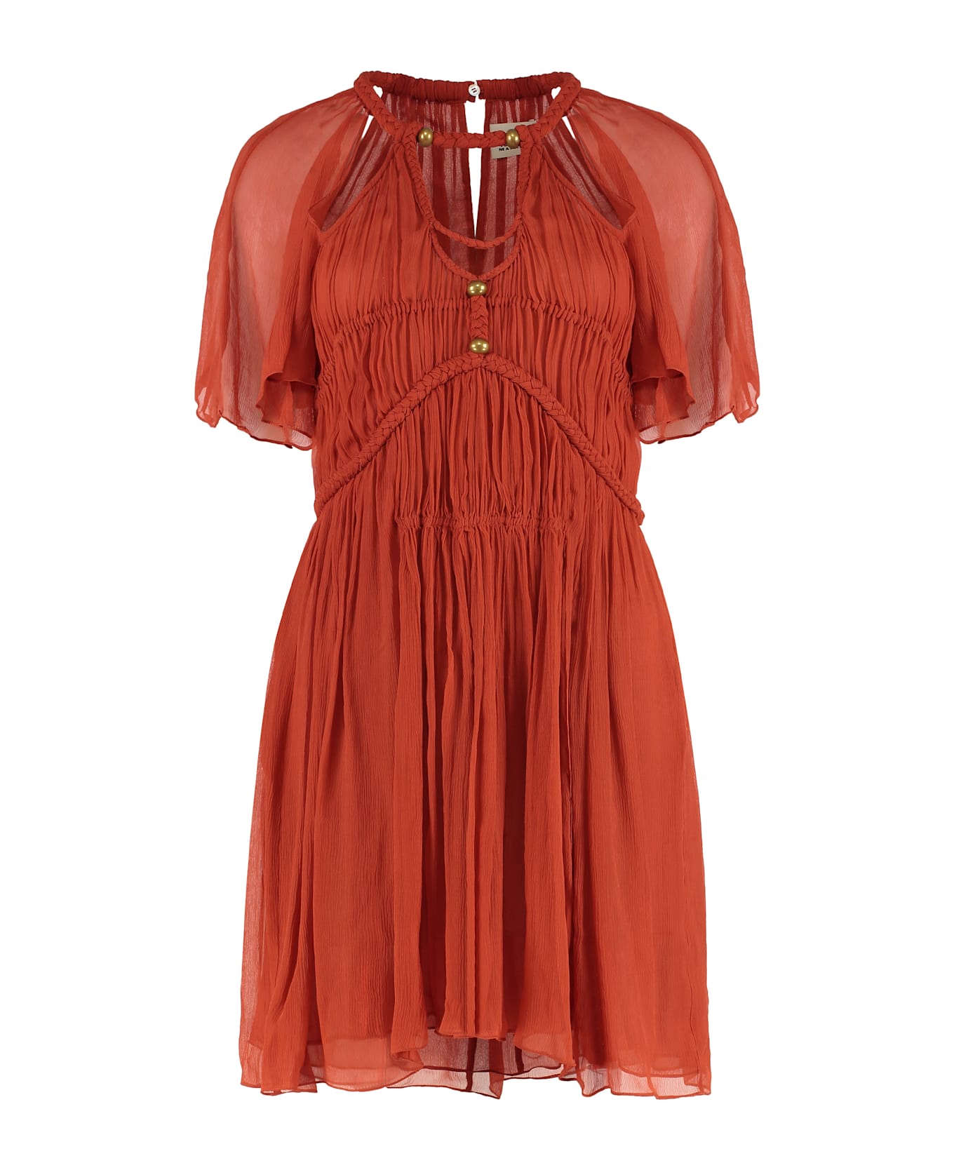 Isabel Marant Randalia Silk Mini Dress - Orange