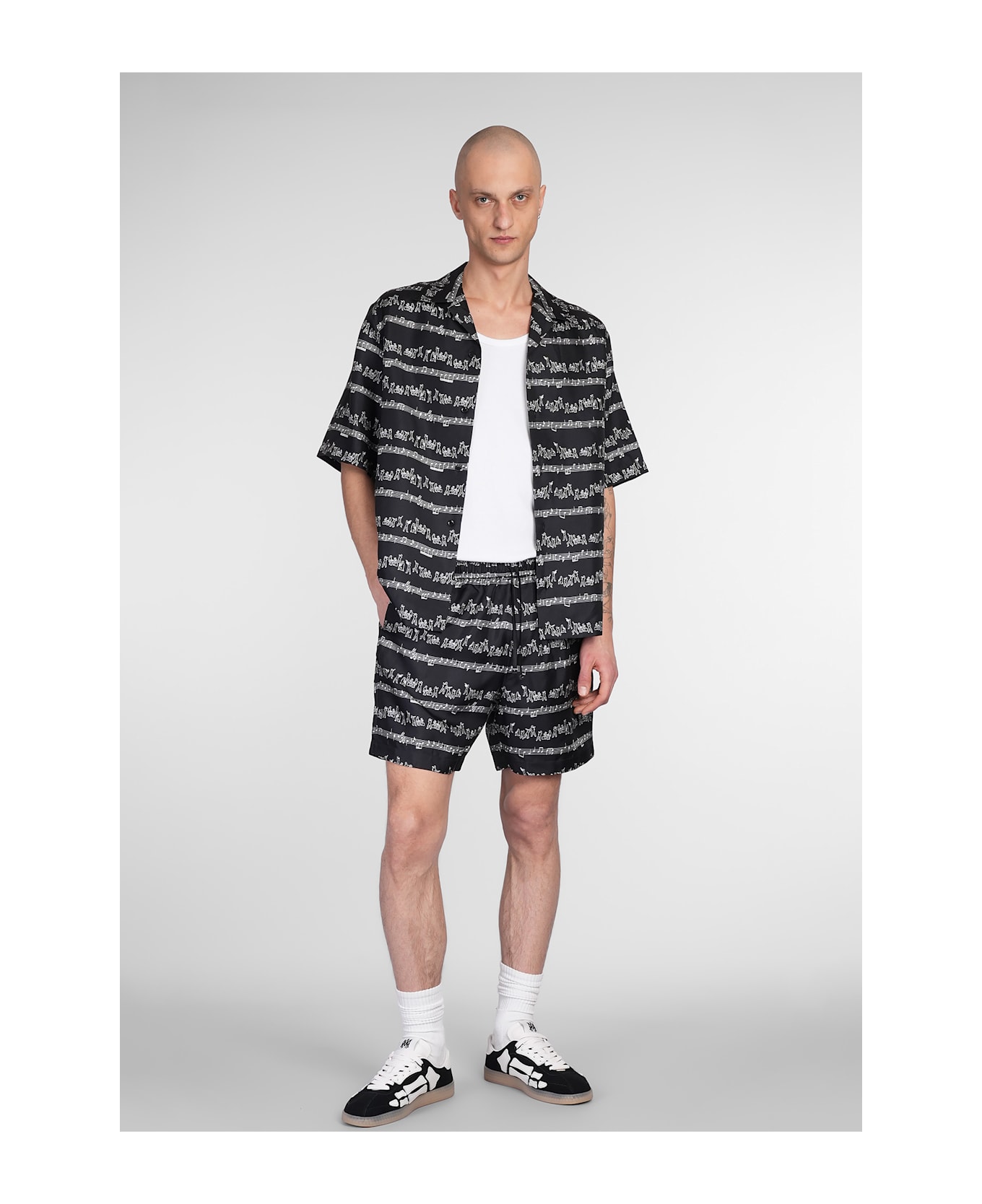 AMIRI Shorts In Black Silk - black