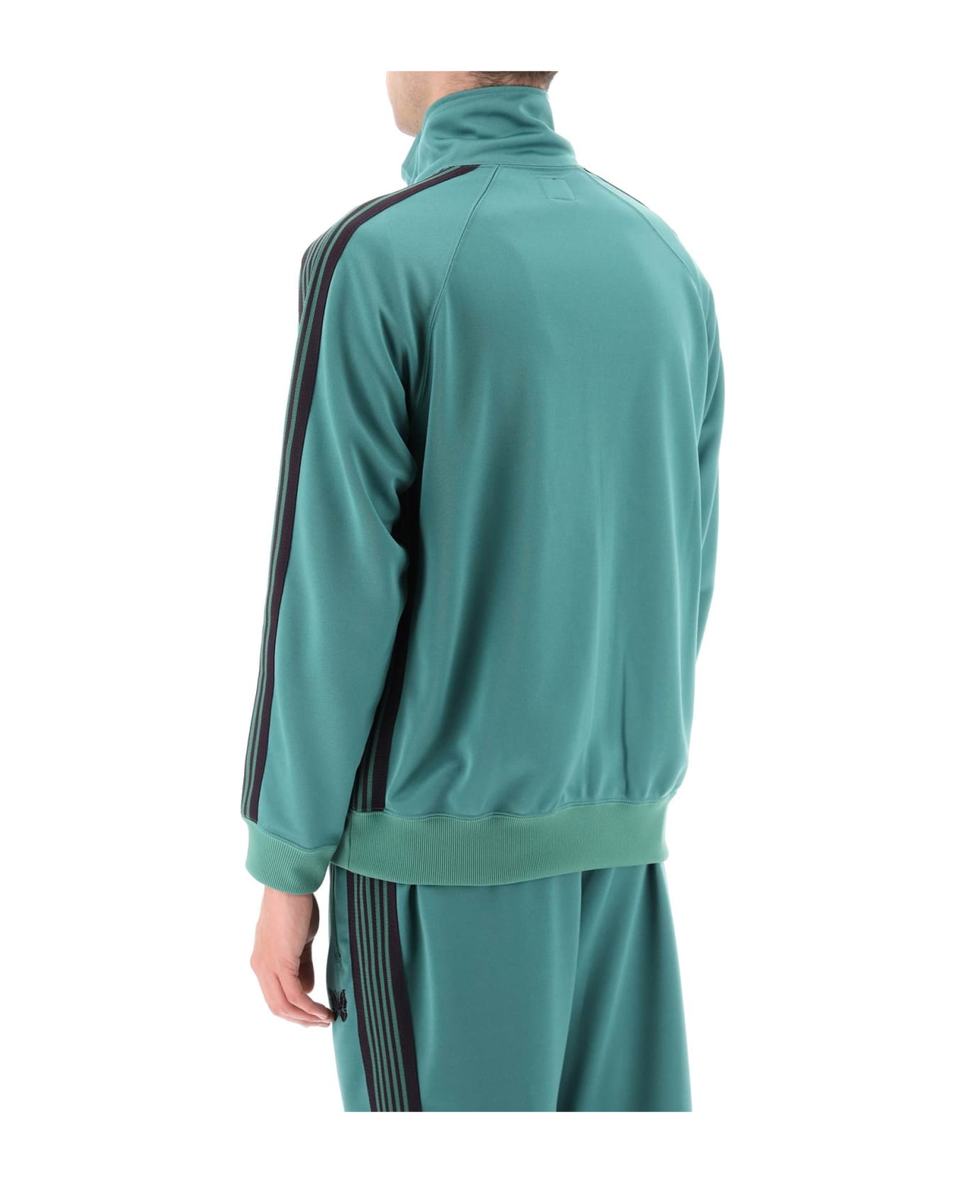 Needles Sweatshirt With Zipper And Contrasting Bands - EMERALD (Green)