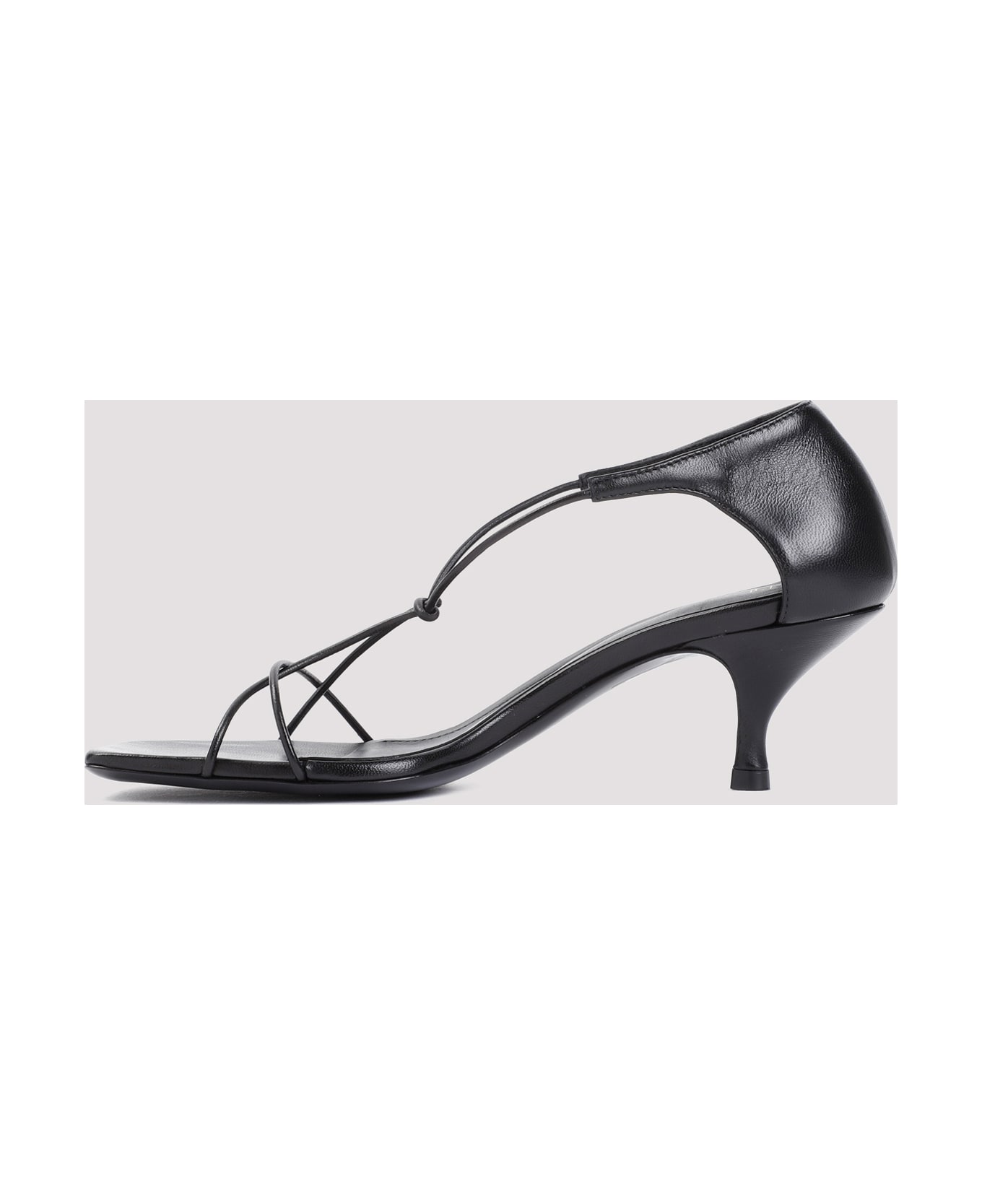 Totême Leather Knot Sandal - Black