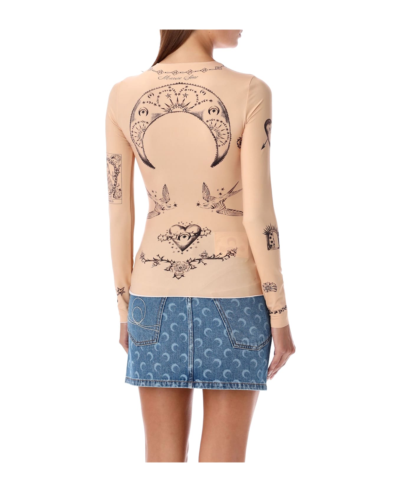 Marine Serre Tattoo Top - LIGHT TAN