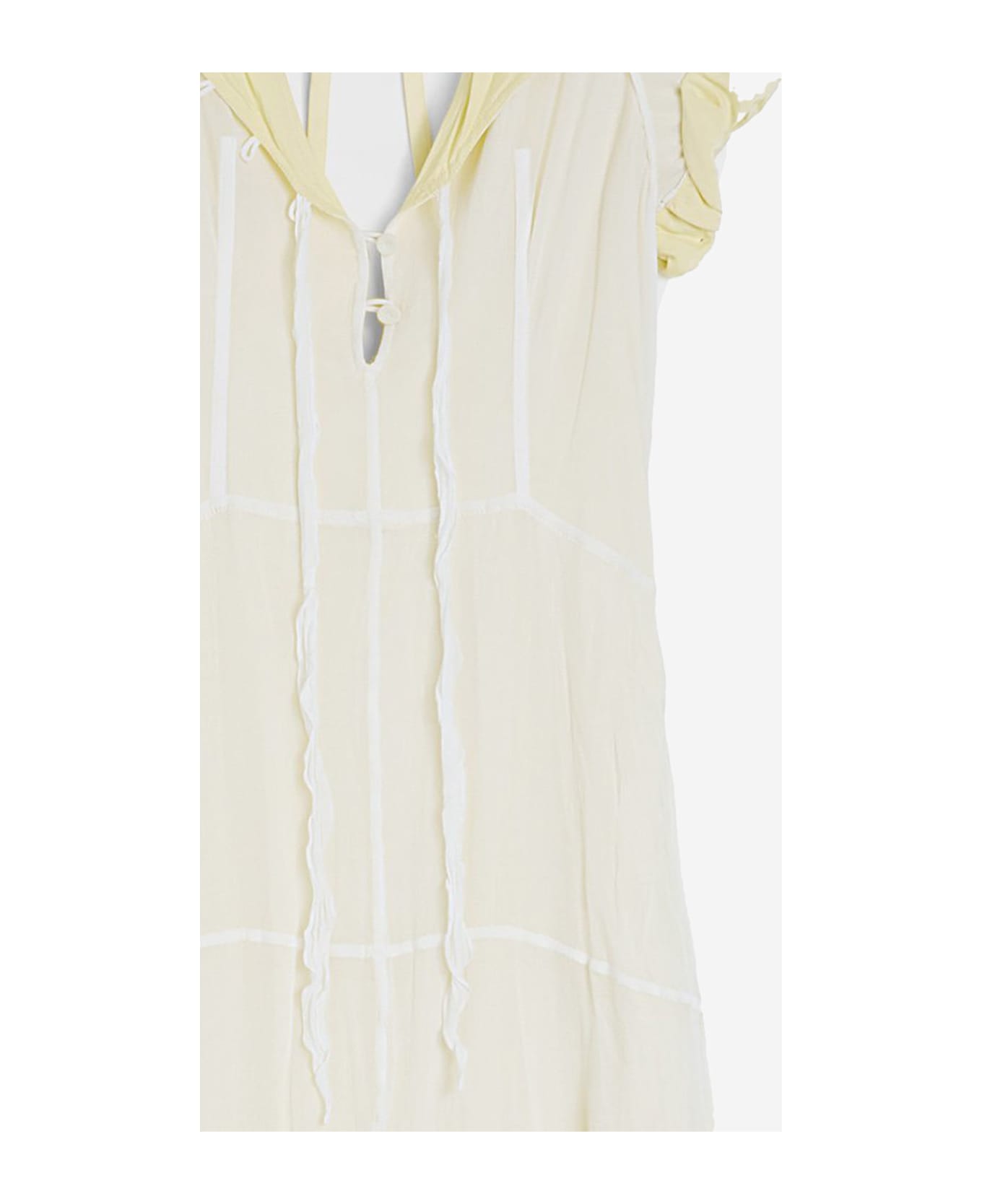 Jil Sander Dress Woman In Beige Silk - White