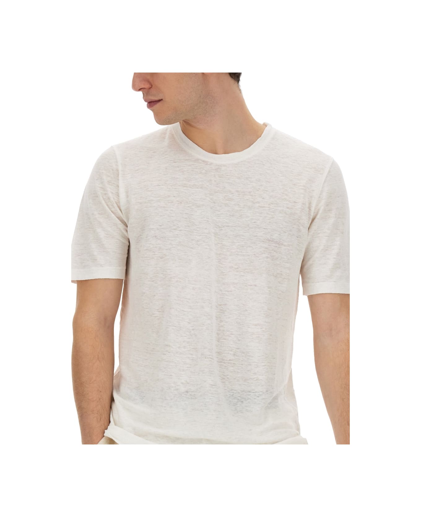 120% Lino Linen T-shirt - WHITE