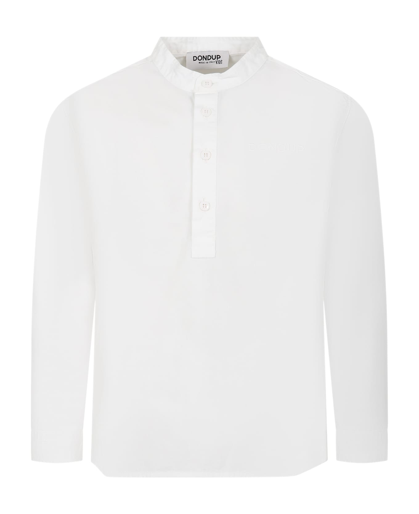 Dondup White Shirt For Boy With Logo - White