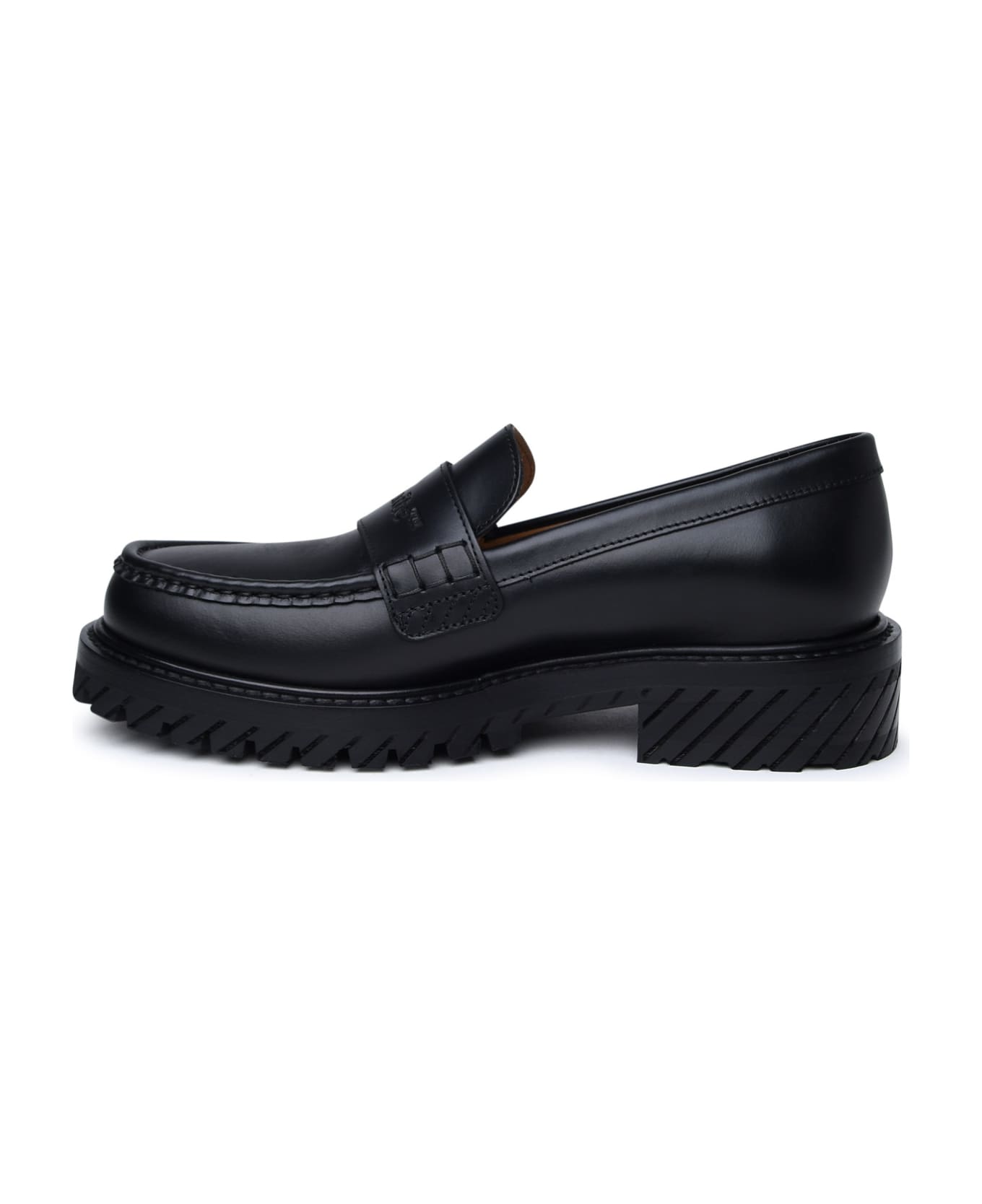Off-White Leather Loafers - Black