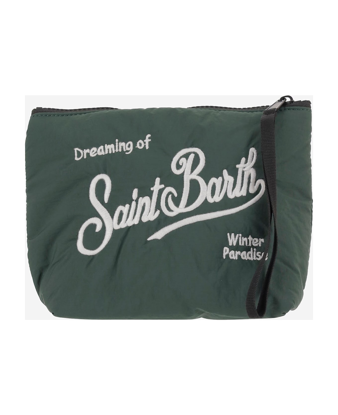 MC2 Saint Barth Aline Puffer Clutch Bag With Logo - Green