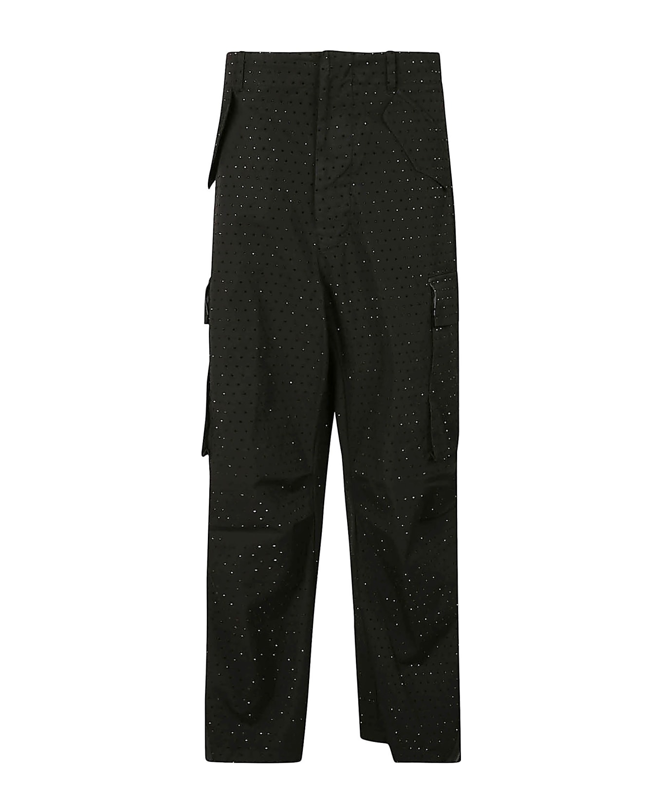 Laneus Strass Embellished Cargo Pants - Black