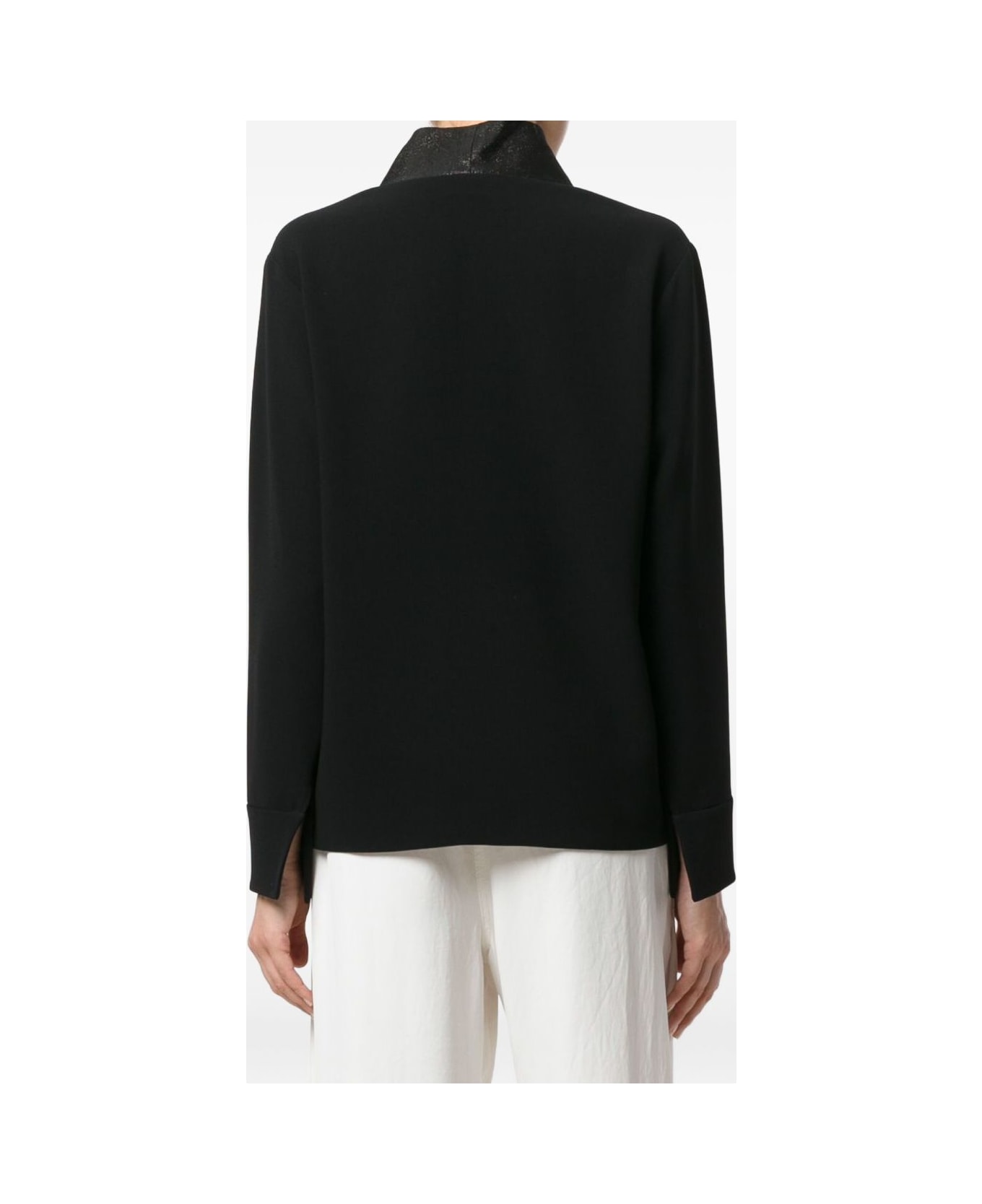 Alberto Biani Satin-neck Blouse - Black