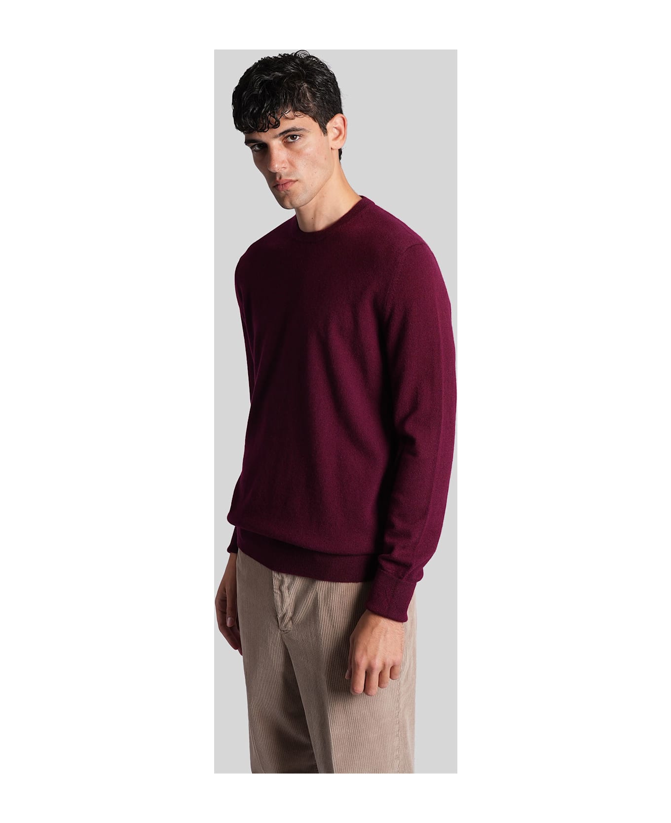 Ballantyne Knitwear In Bordeaux Wool - bordeaux