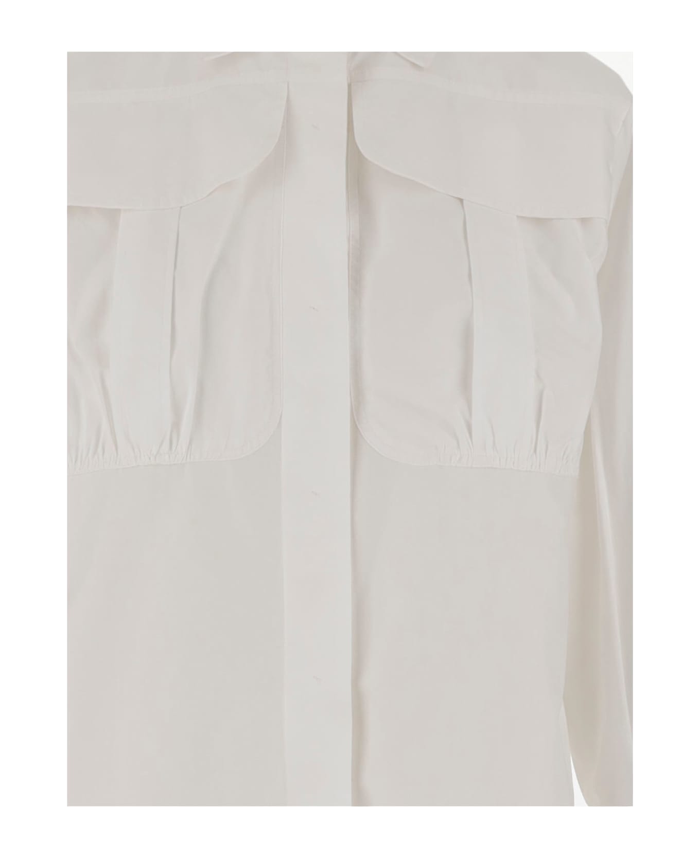 Patou Cotton Shirt With Maxi Pockets - White