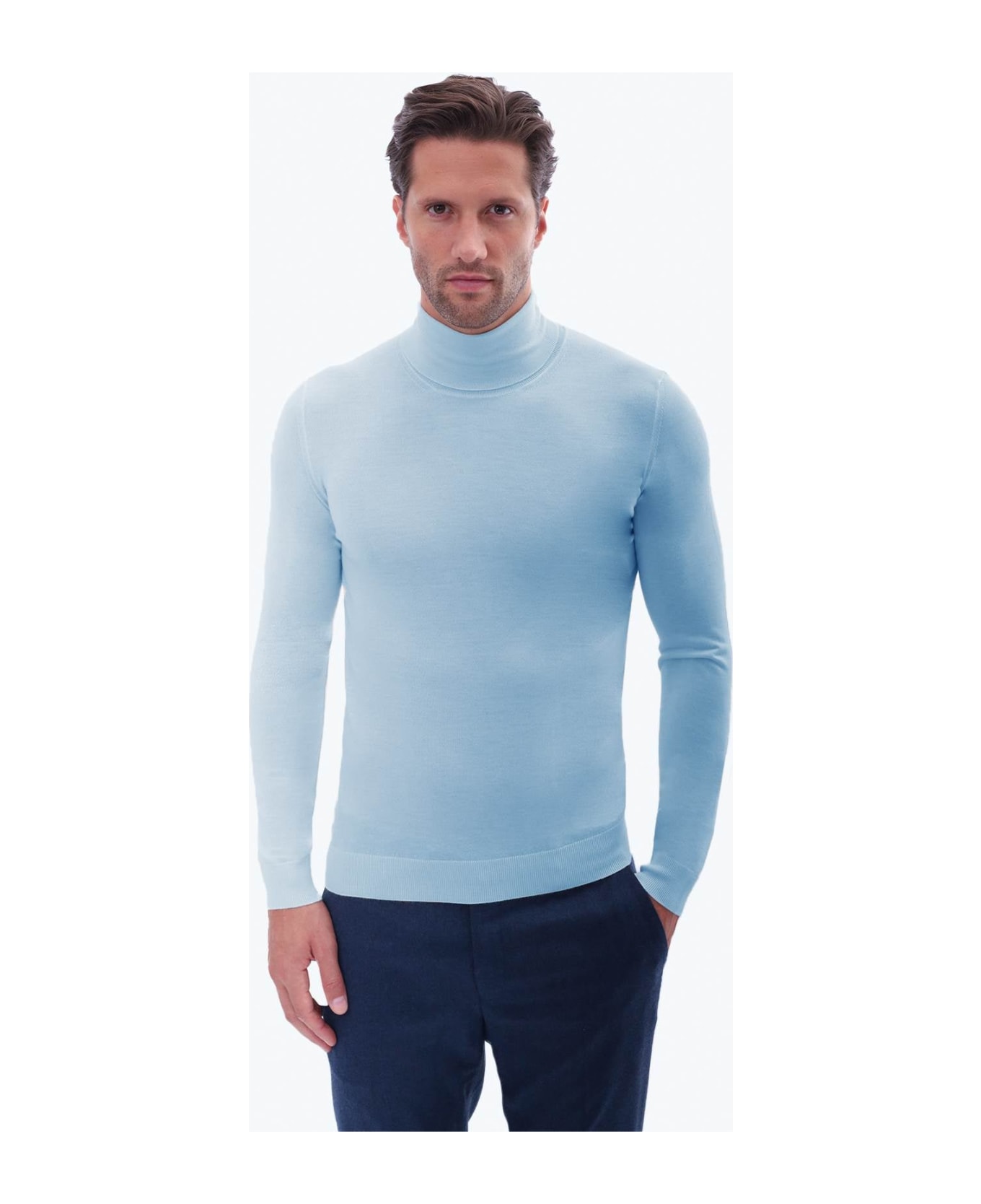 Larusmiani Turtleneck Sweater Pullman Sweater - LightBlue