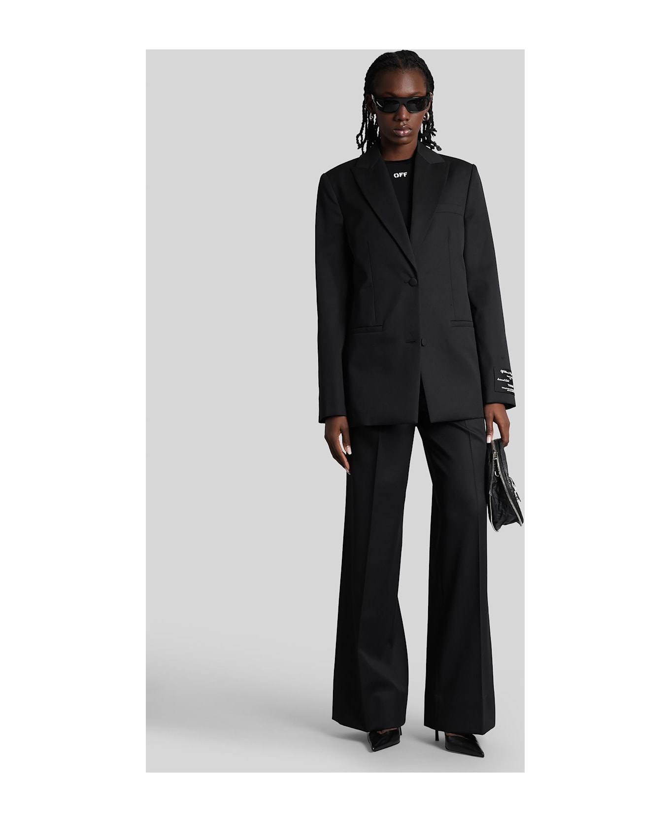 Off-White Blazer In Black Wool - black