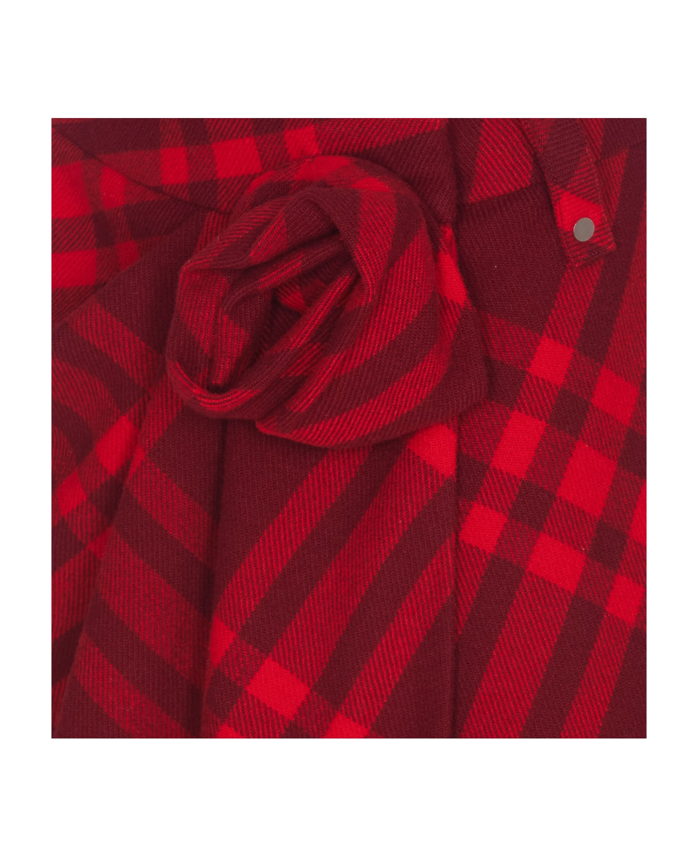 Burberry Check Wool Skirt - Red