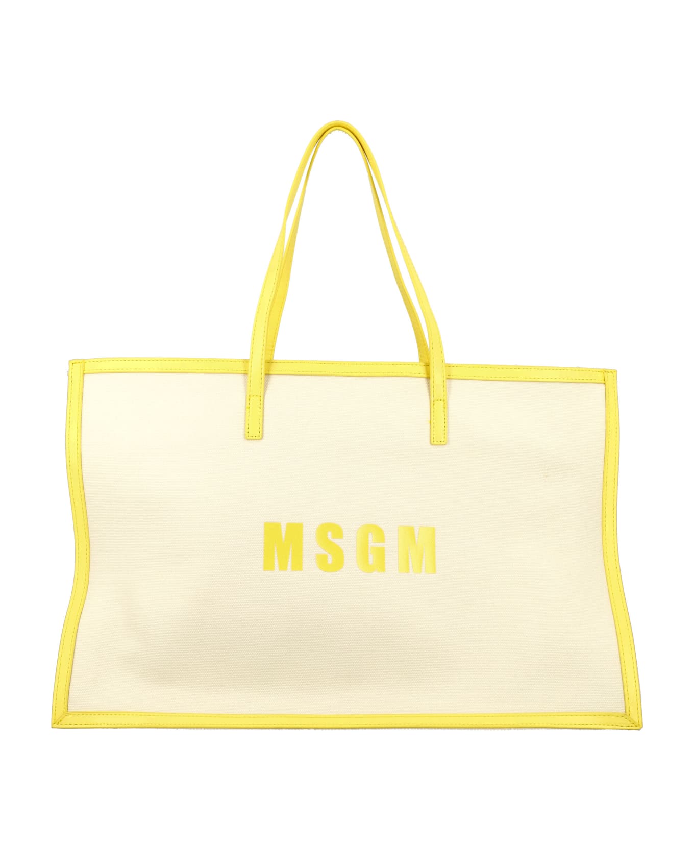 MSGM Logo Tote Bag - ECRU'-YELLOW アクセサリー＆ギフト