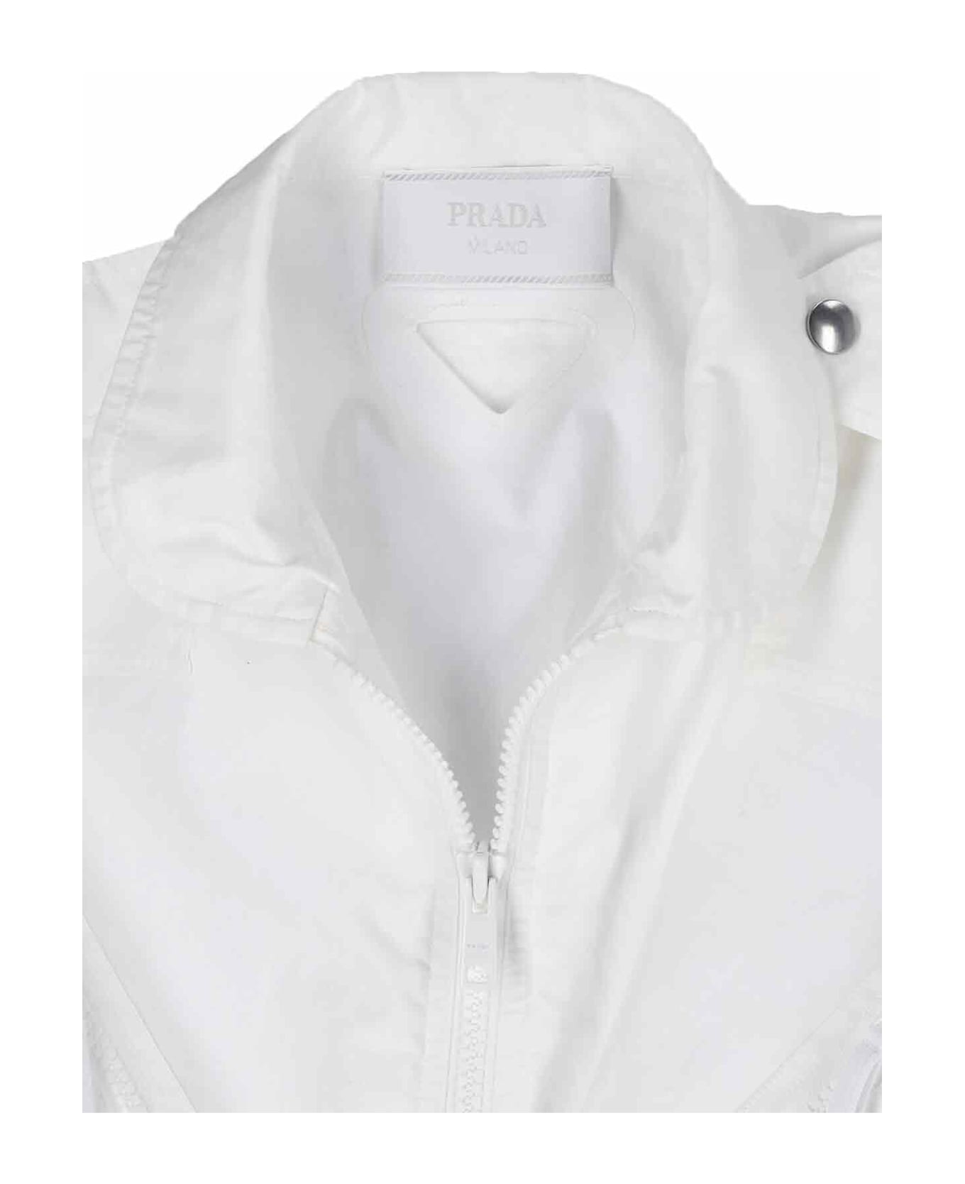 Prada Logo One-piece Jumpsuit - White