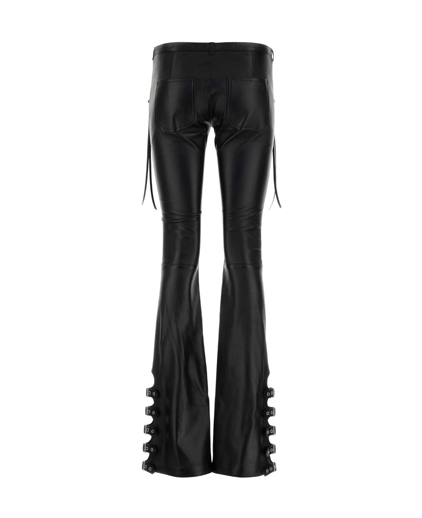 Courrèges Black Nappa Leather Pant - Black