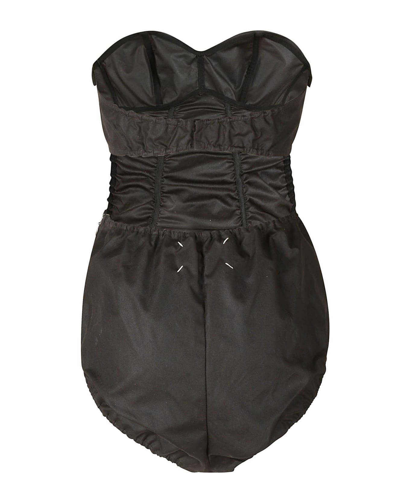 Maison Margiela Ruched Strapless Bodysuit - Black