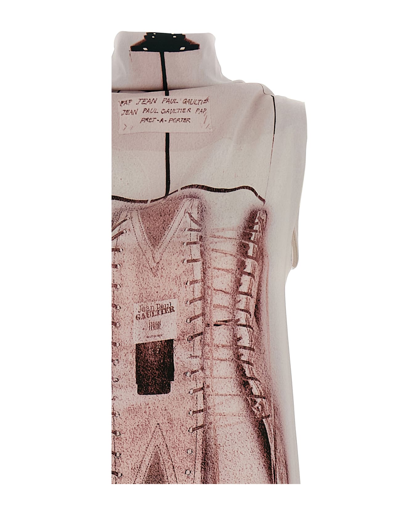 Jean Paul Gaultier 
the Draped Trompe-l Il Corset
 Dress - Pink