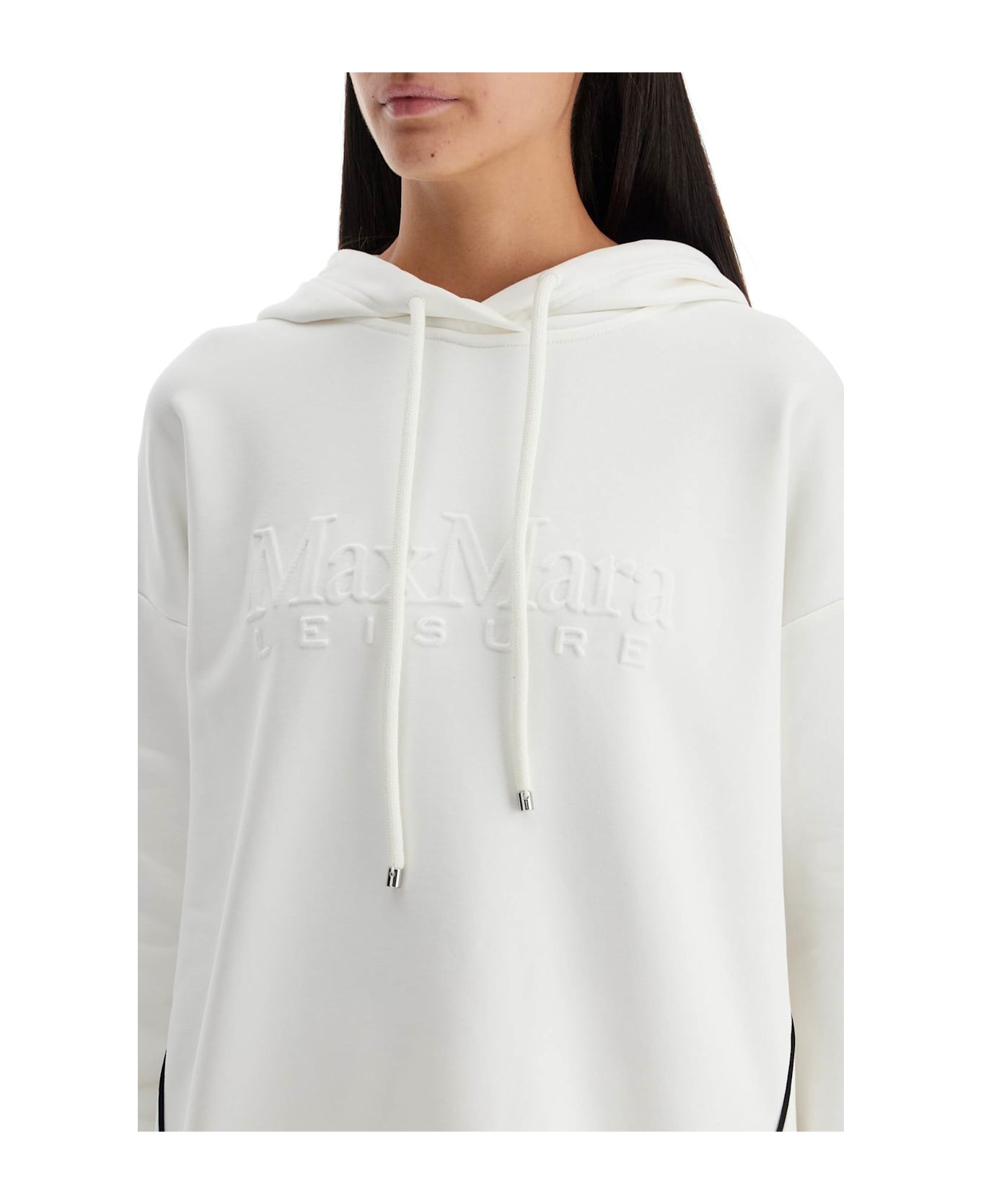 Max Mara Hooded Sweatshirt With Piping - BIANCO LANA (White)