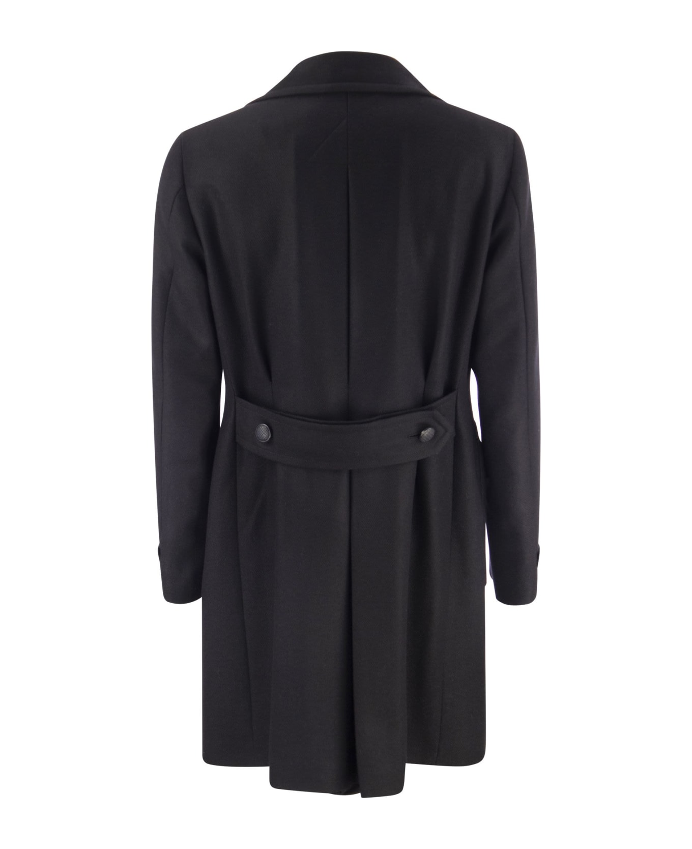 Tagliatore Wool And Cashmere Double-breasted Coat - Black