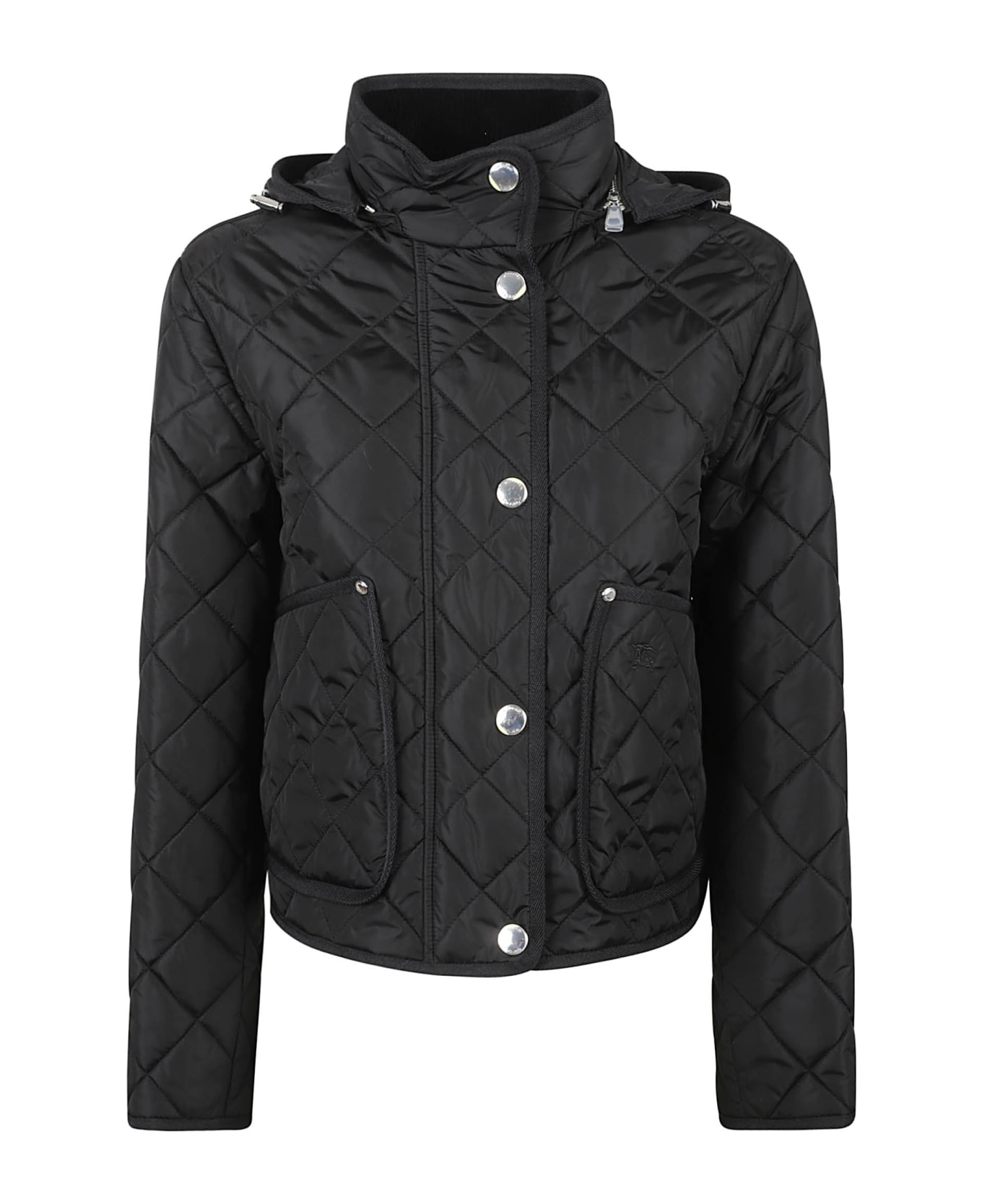 Burberry High-neck Quilted Jacket - Black