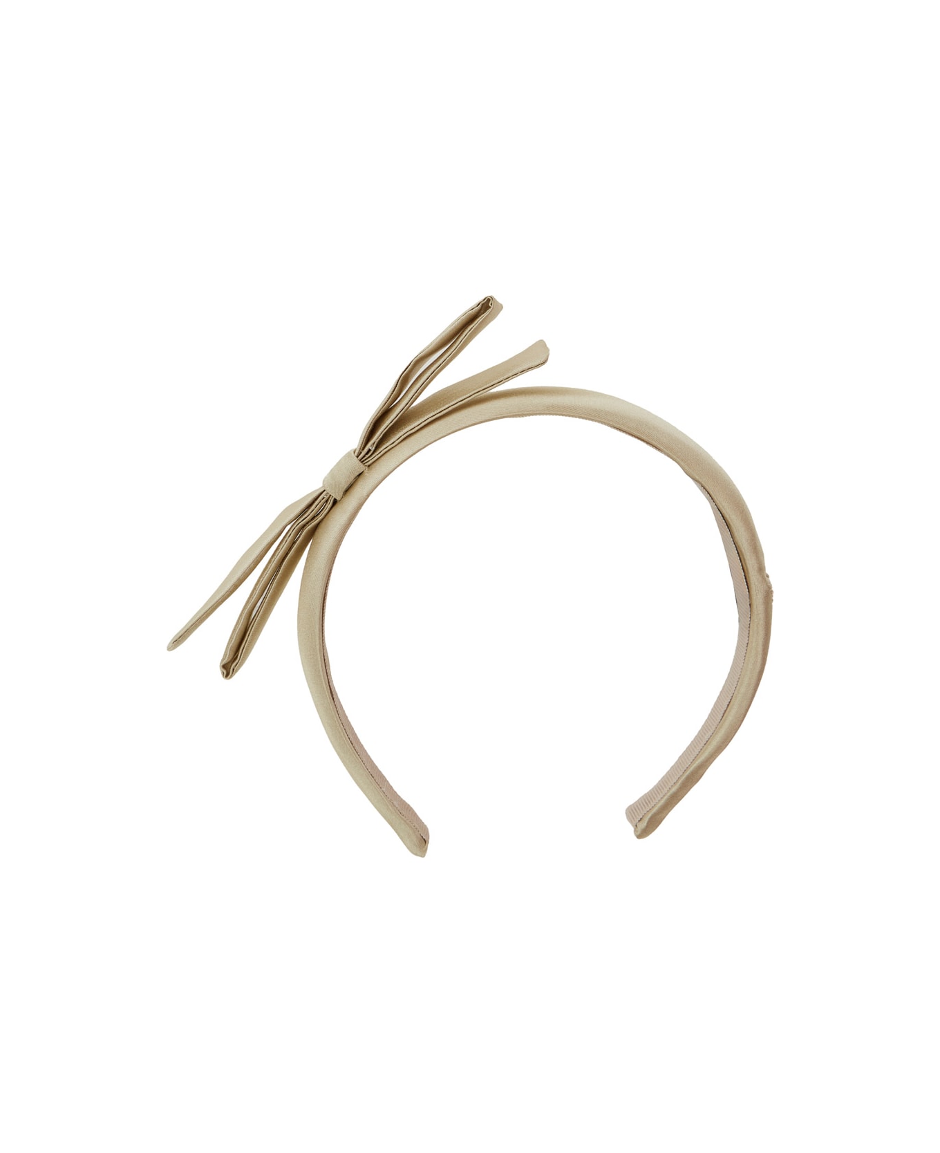 Emporio Armani Beige Headband With Flat Bow Detail On The Front In Acetate Blend Girl - Beige