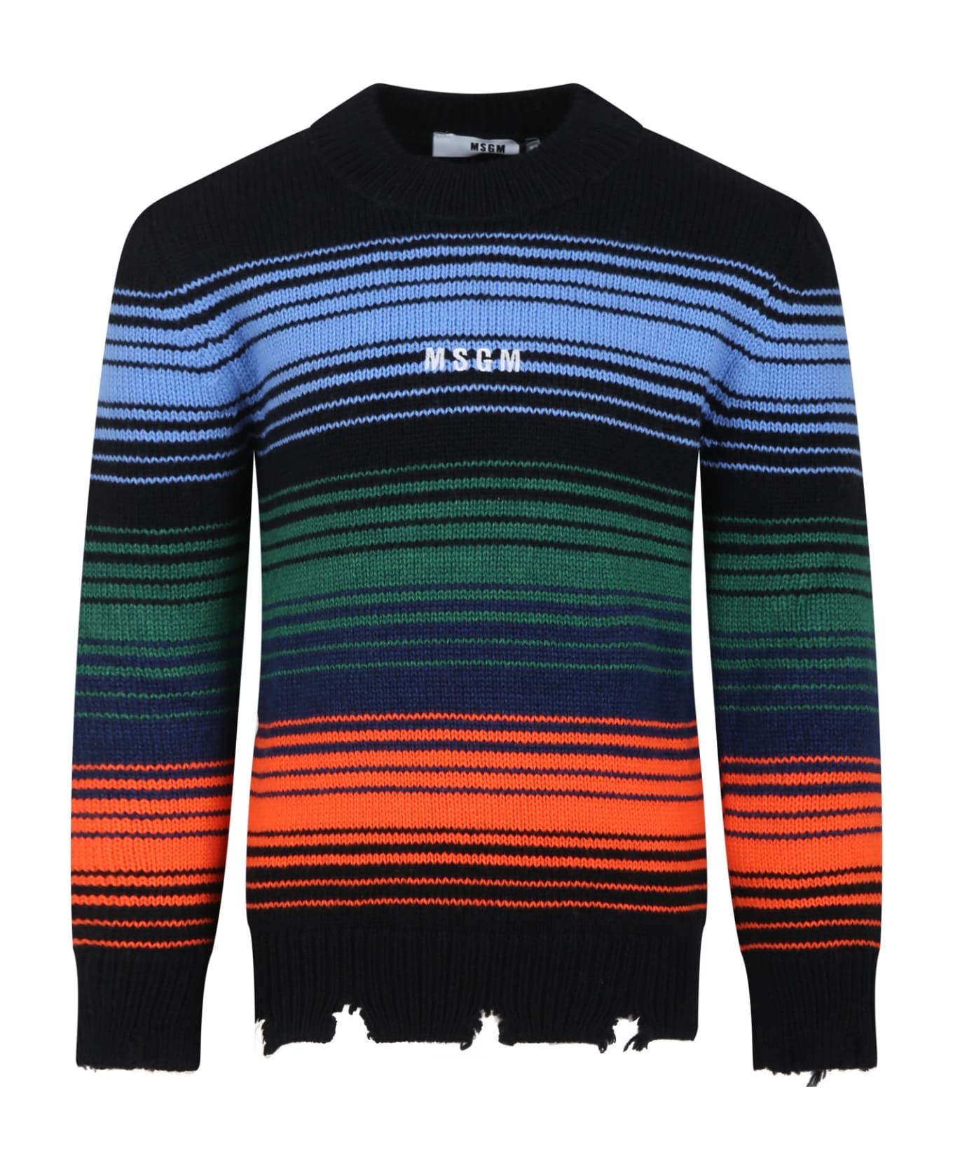 MSGM Multicolored Sweater For Boy With Logo - Multicolor ニットウェア＆スウェットシャツ