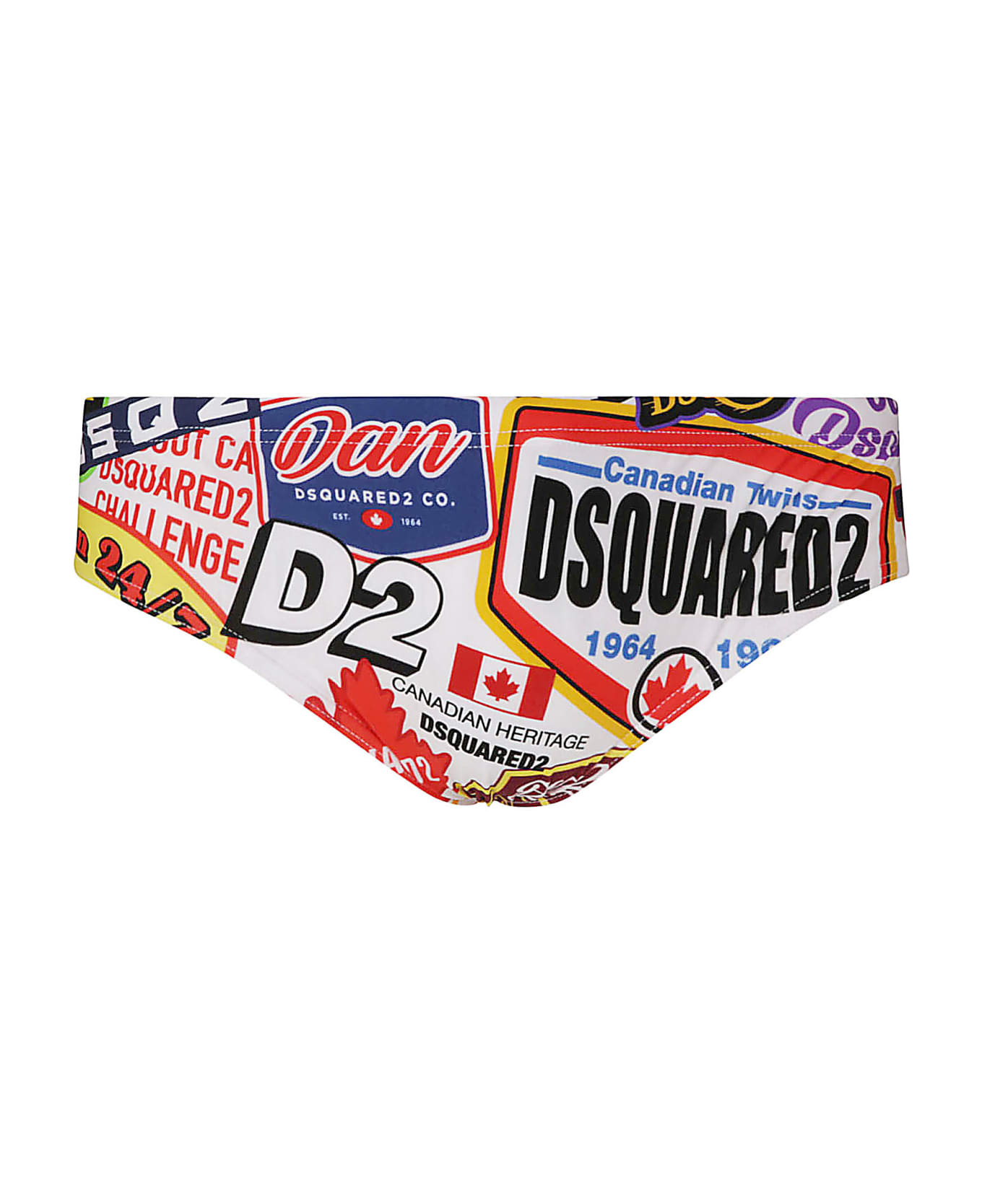 Dsquared2 All-over Logo Printed Swim Briefs - Multicolor