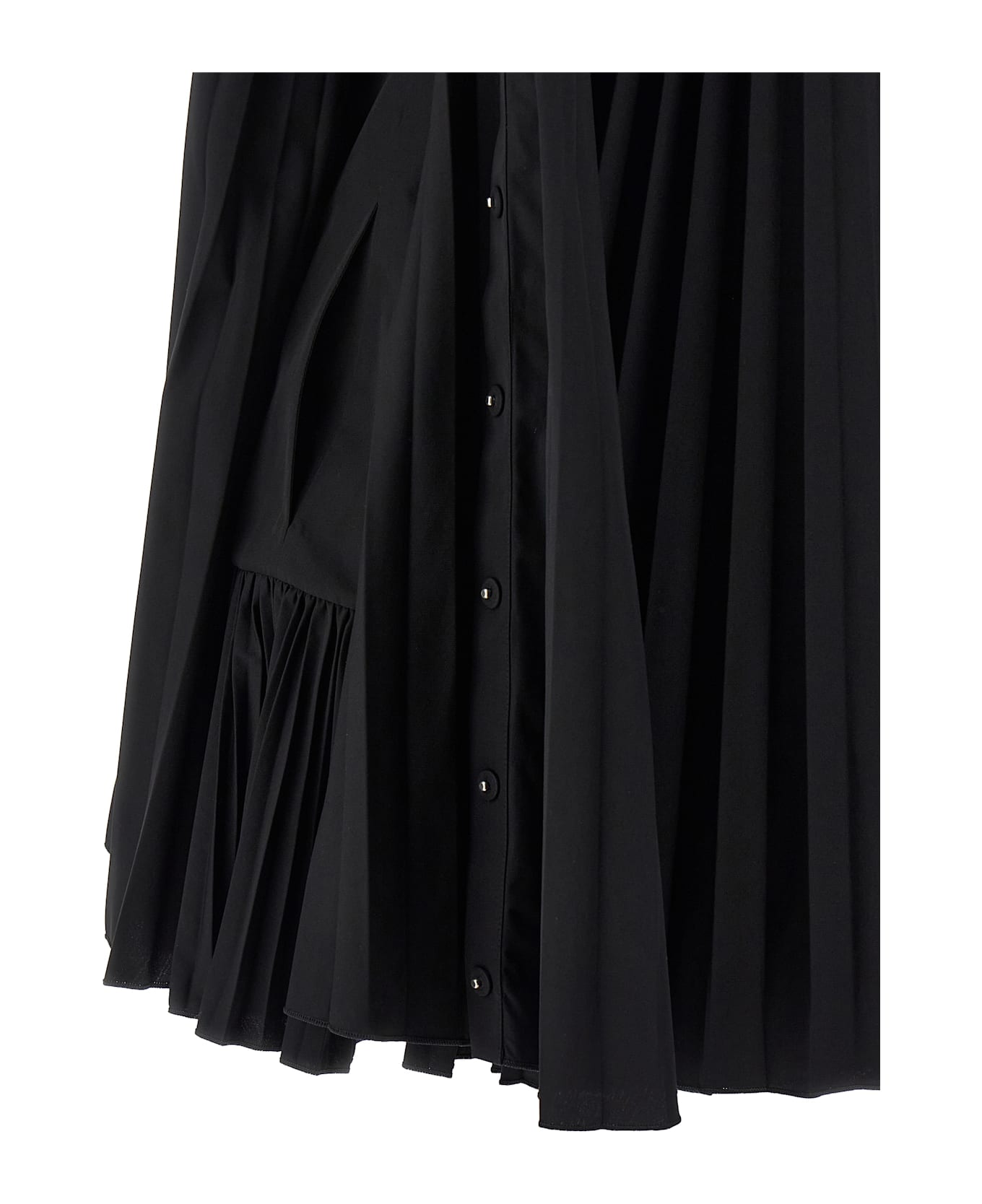 Giovanni Bedin Pleated Dress With Cape - Black  