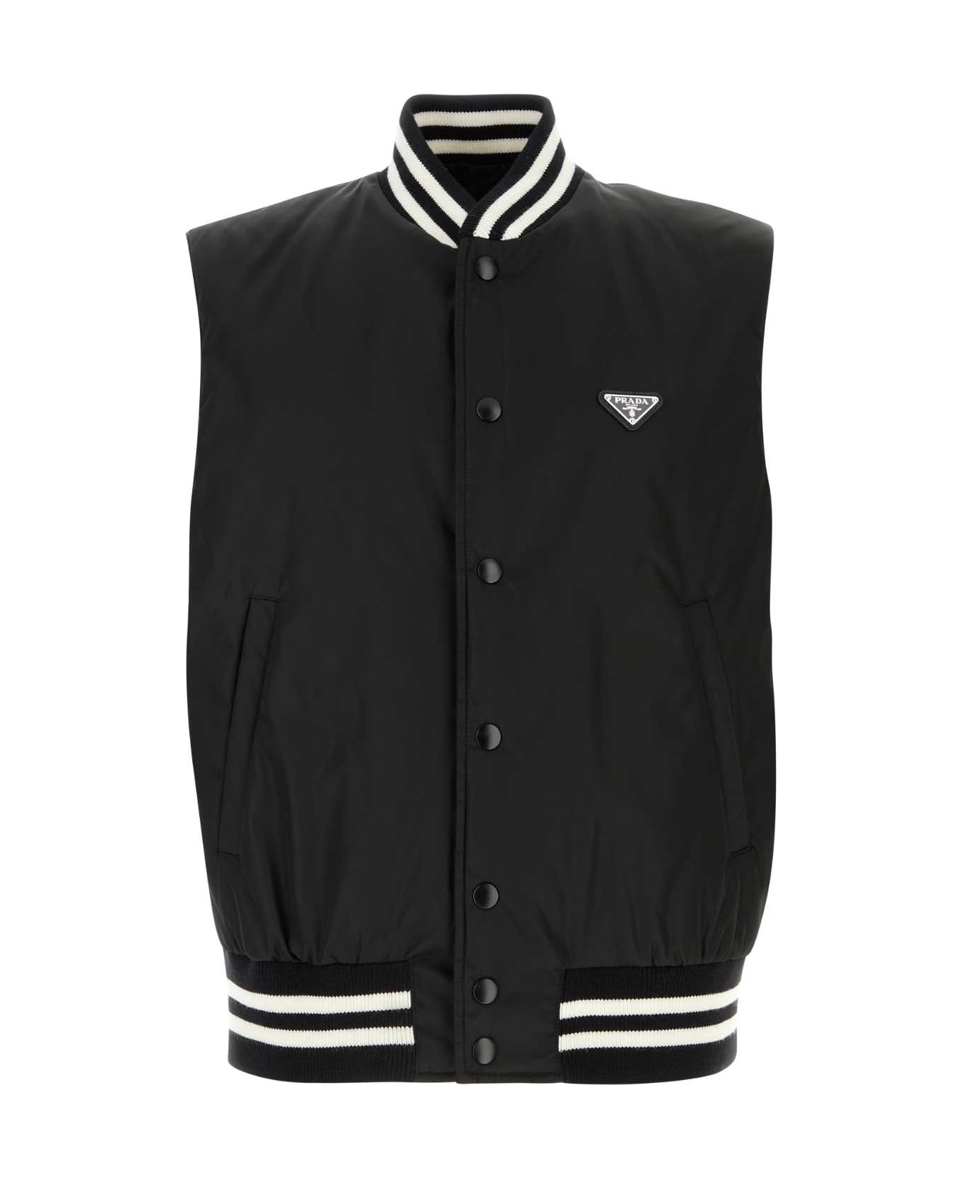 Prada Black Re-nylon Sleeveless Padded Jacket - NERO ジャケット