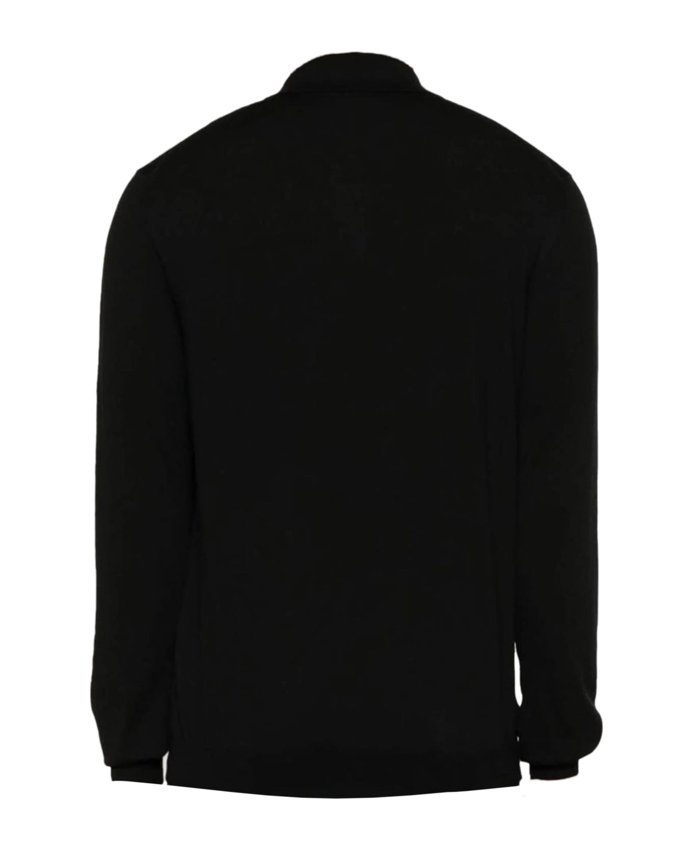 Malo Black Virgin Wool Polo Shirt - Black