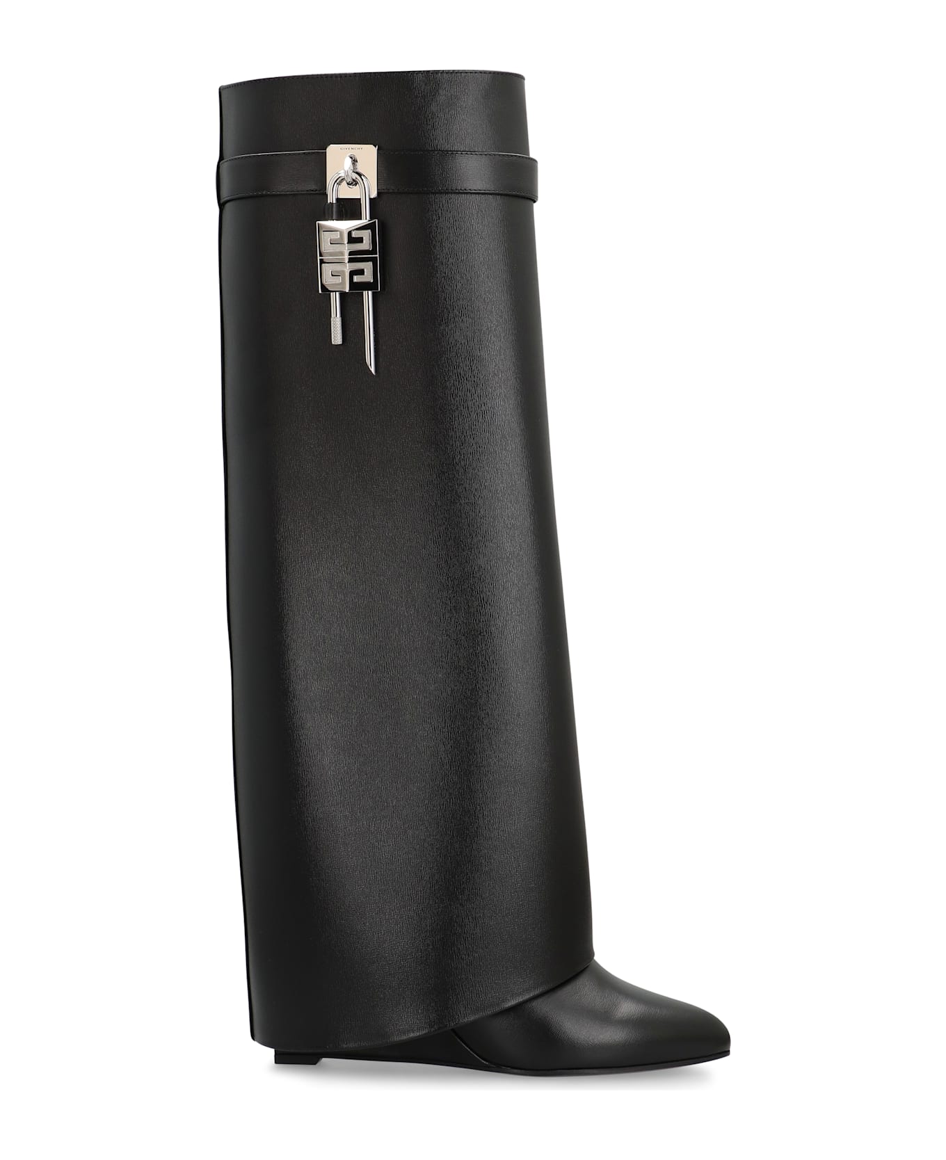 Givenchy Shark Lock Leather Boots - black ブーツ