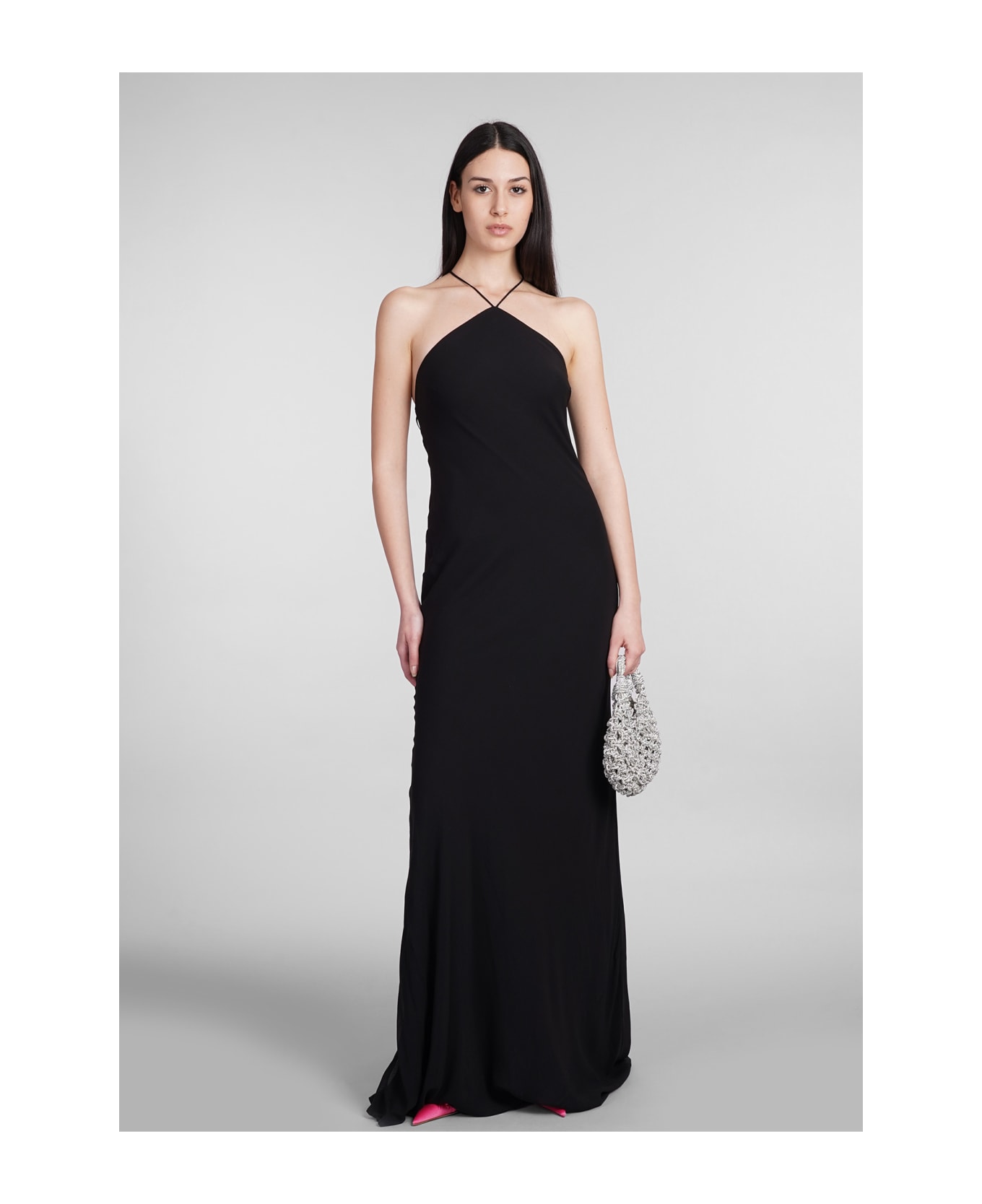 The Andamane Rebecca Dress In Black Silk - black ワンピース＆ドレス